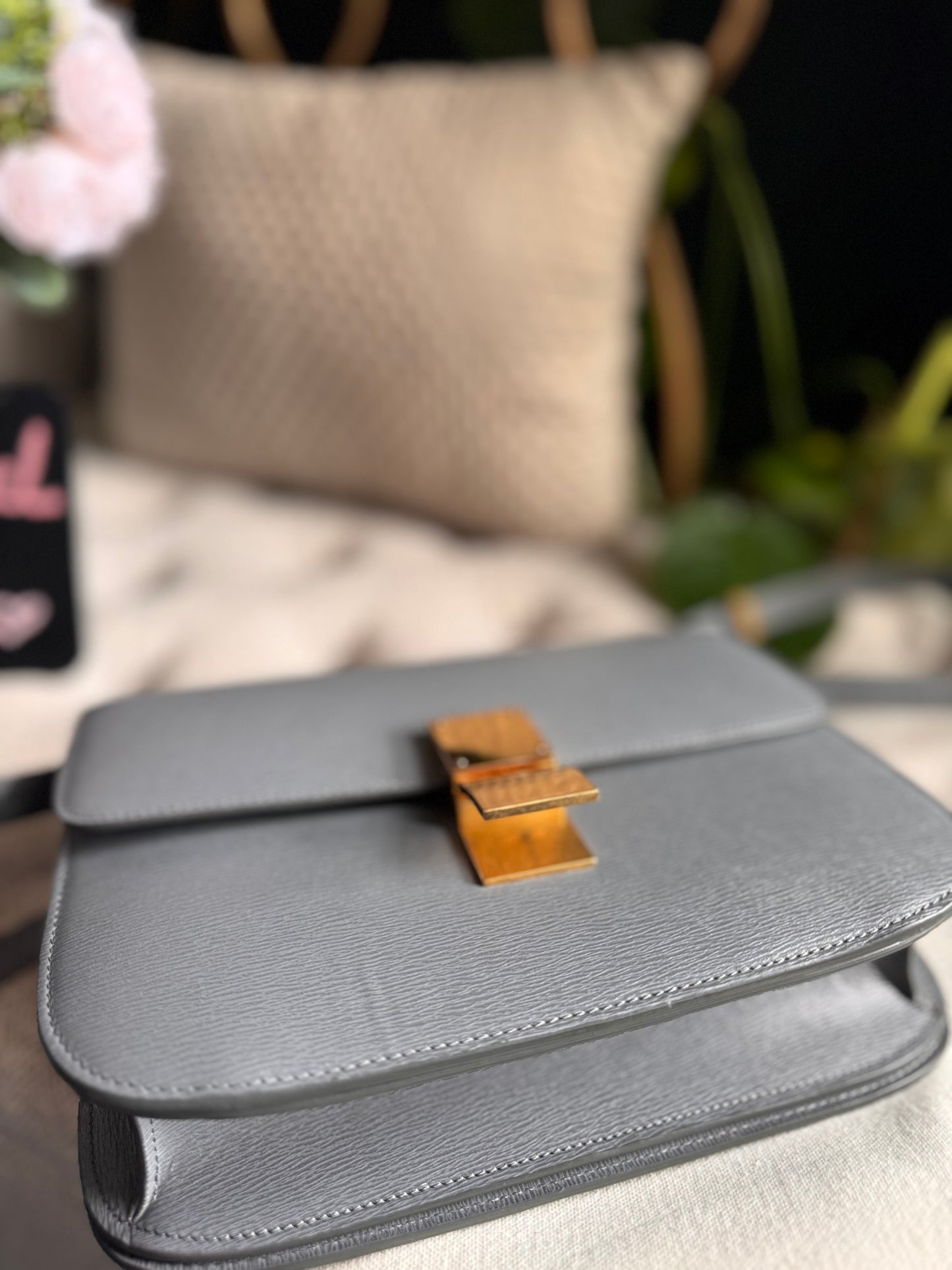 Celine Medium Box Bag in Grey