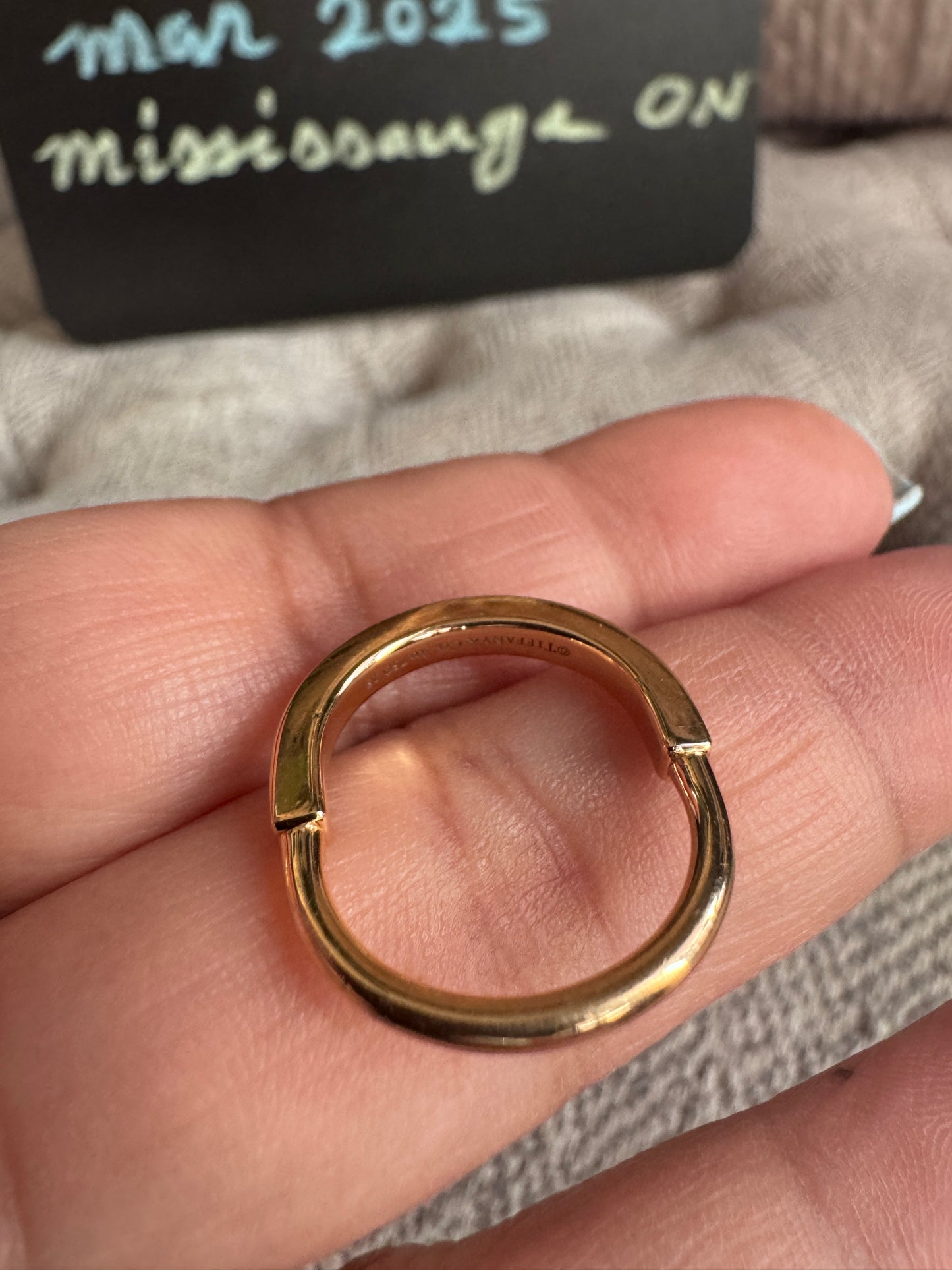 Tiffany & Co 18k Rose Gold Lock Ring