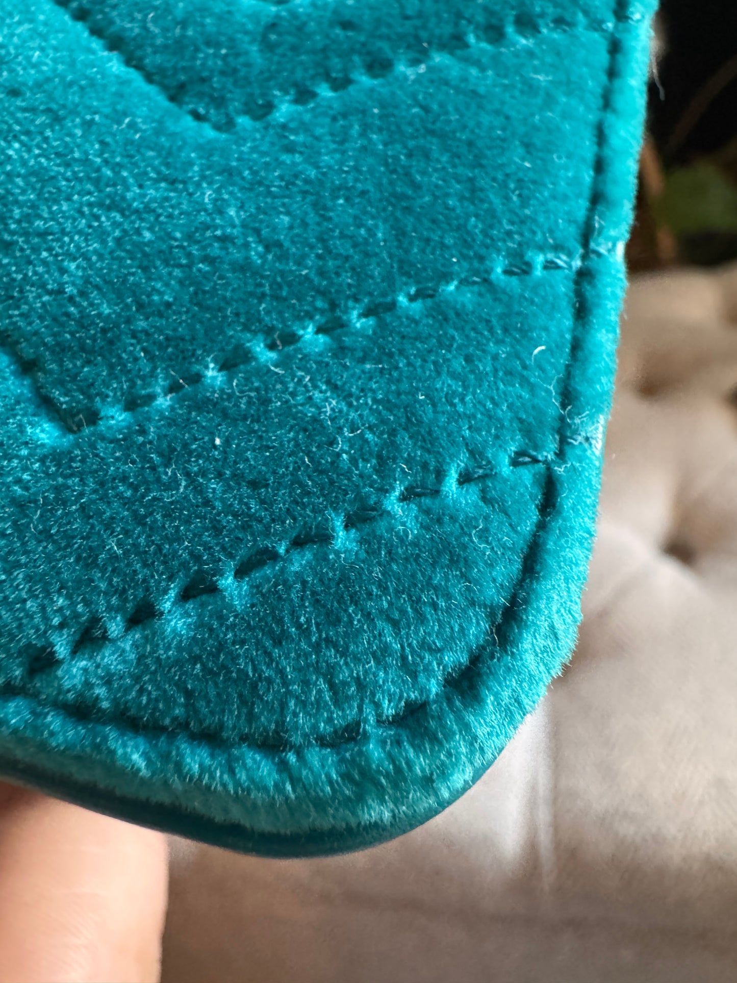 Gucci Velvet Matelasse GG Marmont Mini Bag Pavone Cyan