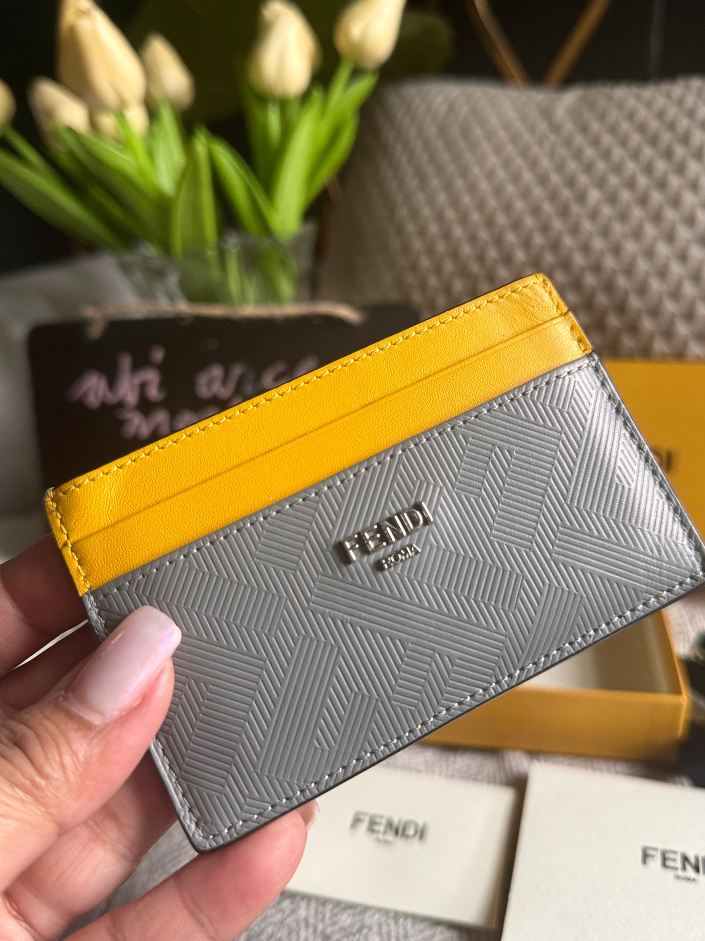 Fendi Logo Cardholder in Leather