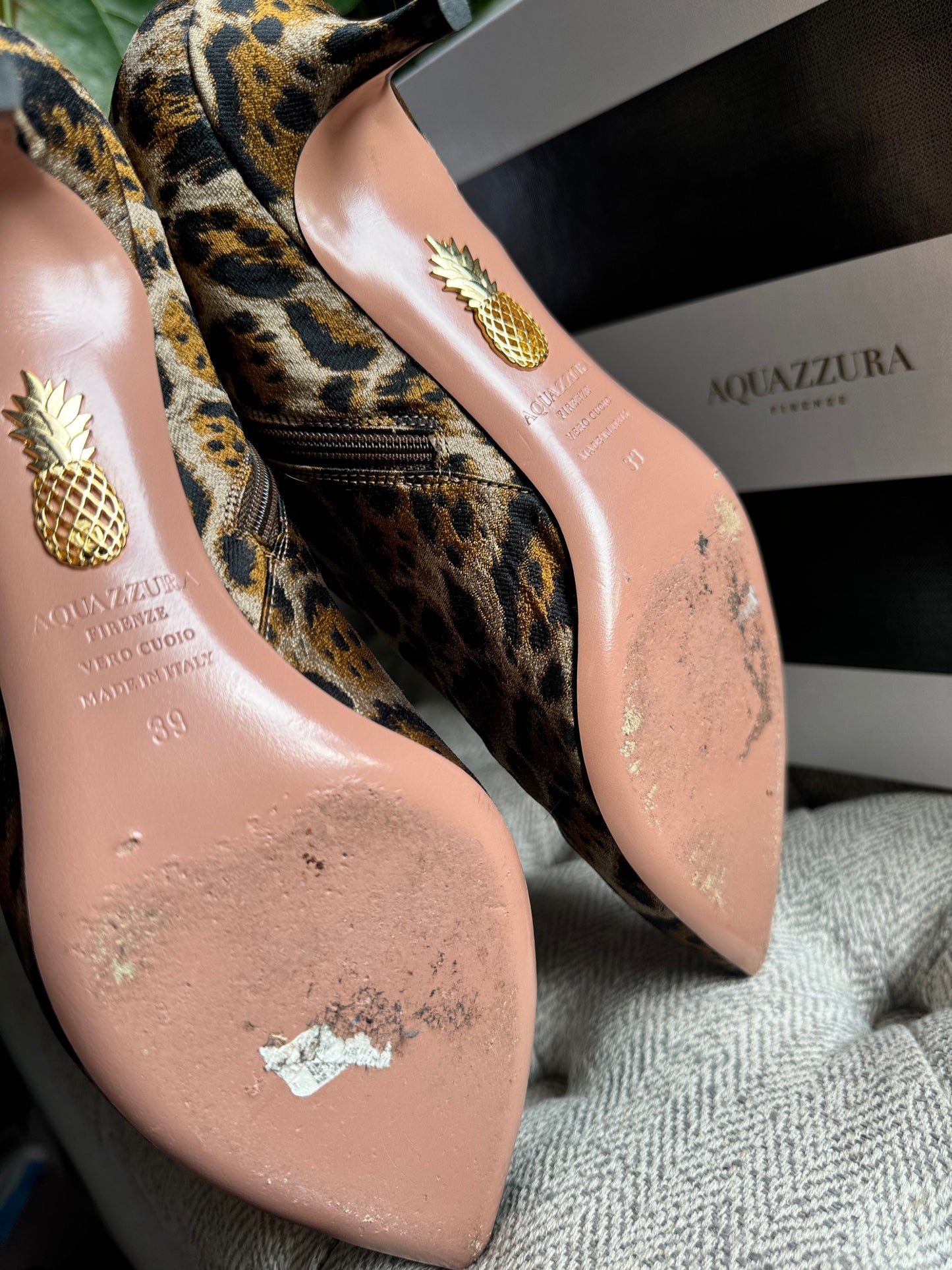 Aquazzura Leopard Print Quant 45 in size 39