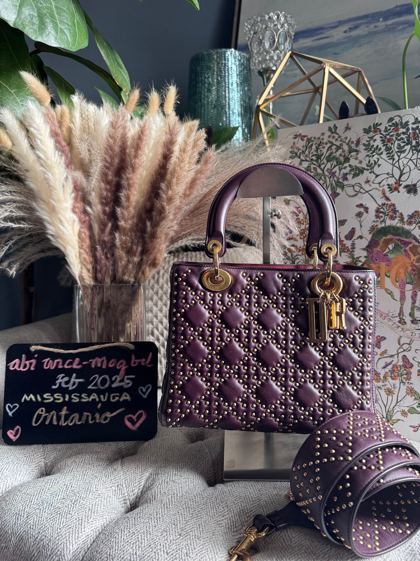 Dior Medium Cannage Studded Lady Dior