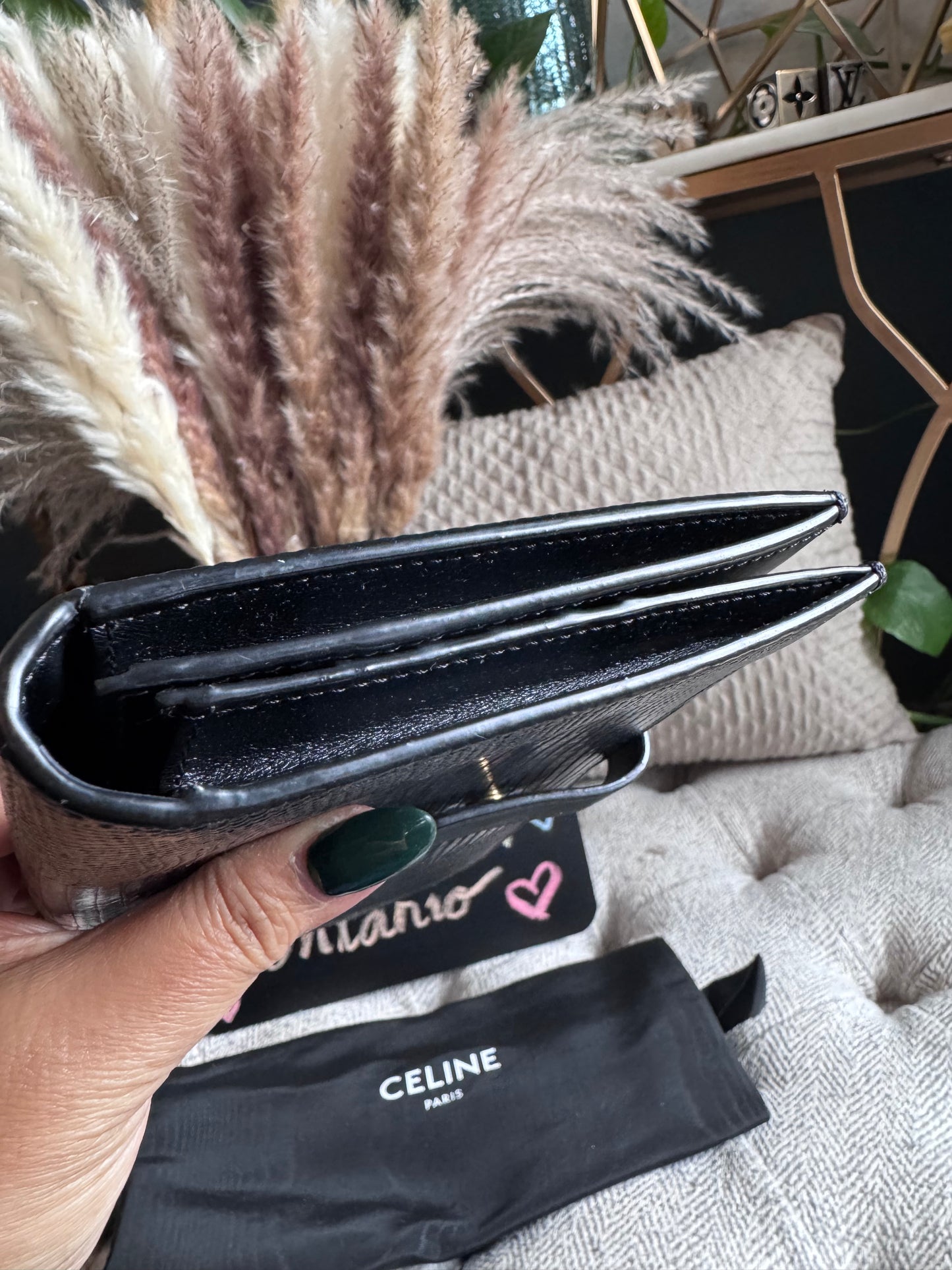 CELINE Large Wallet in Lizard Embossed Calfskin