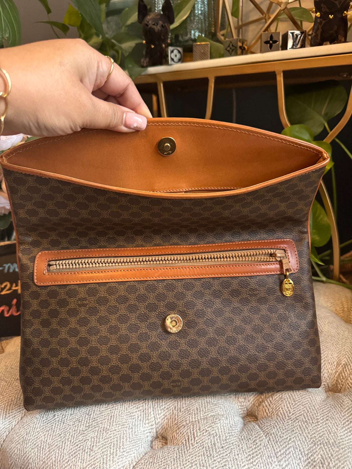Celine Vintage Macadam Foldover Clutch
