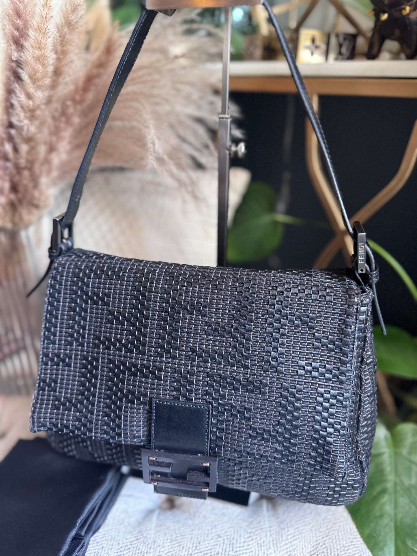 Fendi Leather Weave Mama Baguette