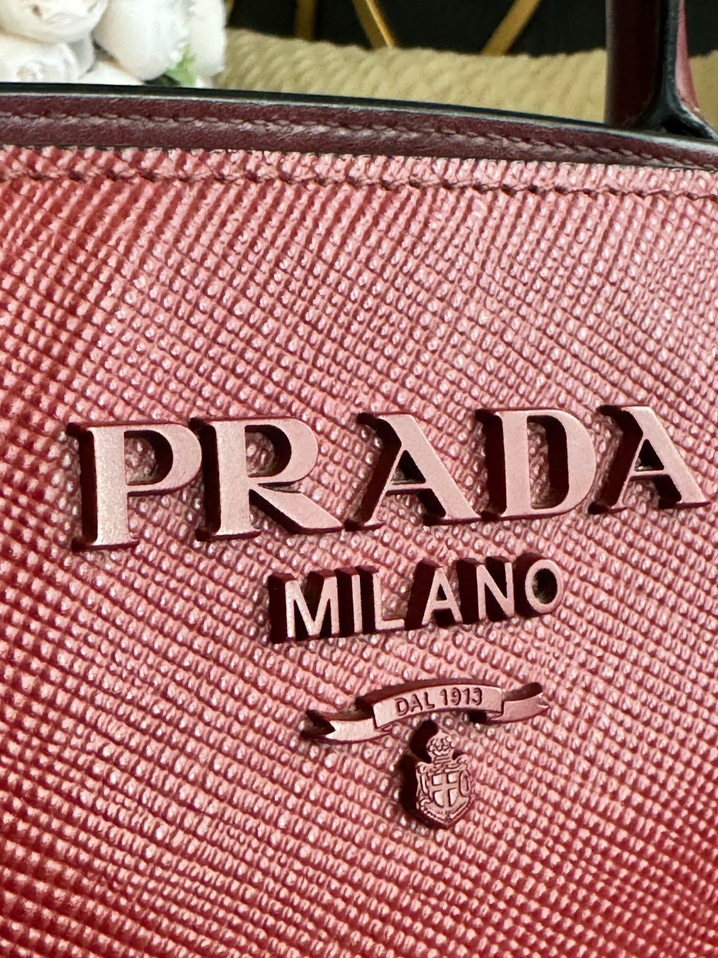 PRADA Saffiano Cuir Small Monochrome Top Handle Tote