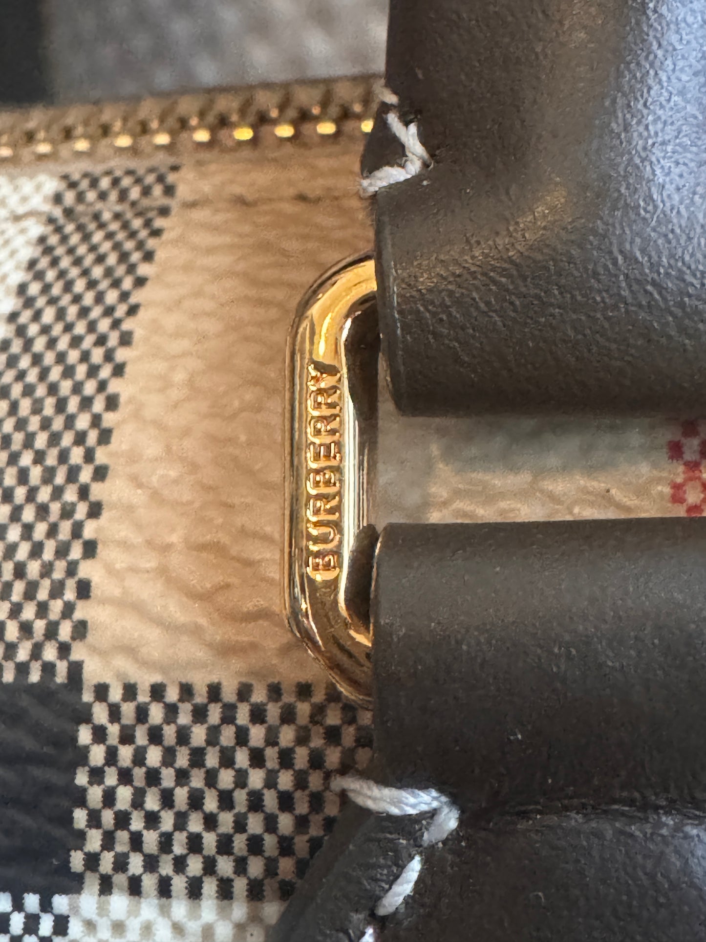 Burberry Mini Check Bowling Bag in Military