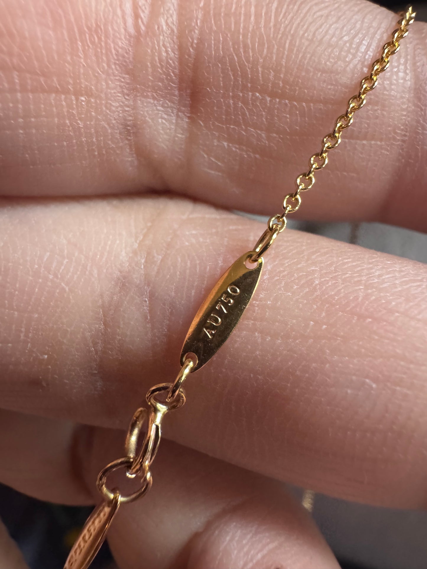 Tiffany&Co 18k Open Heart Necklace with diamonds