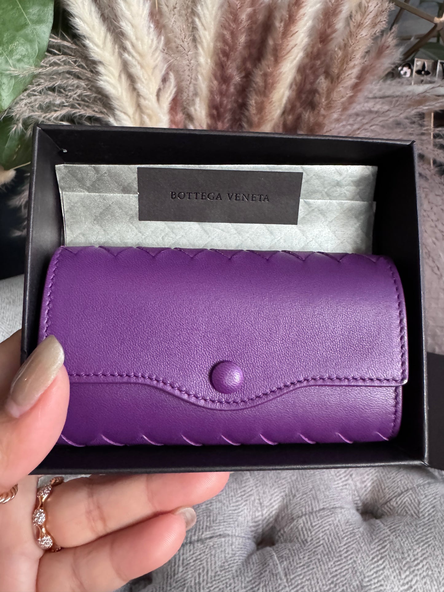Bottega Veneta 6-Key Leather Intreciatto Case