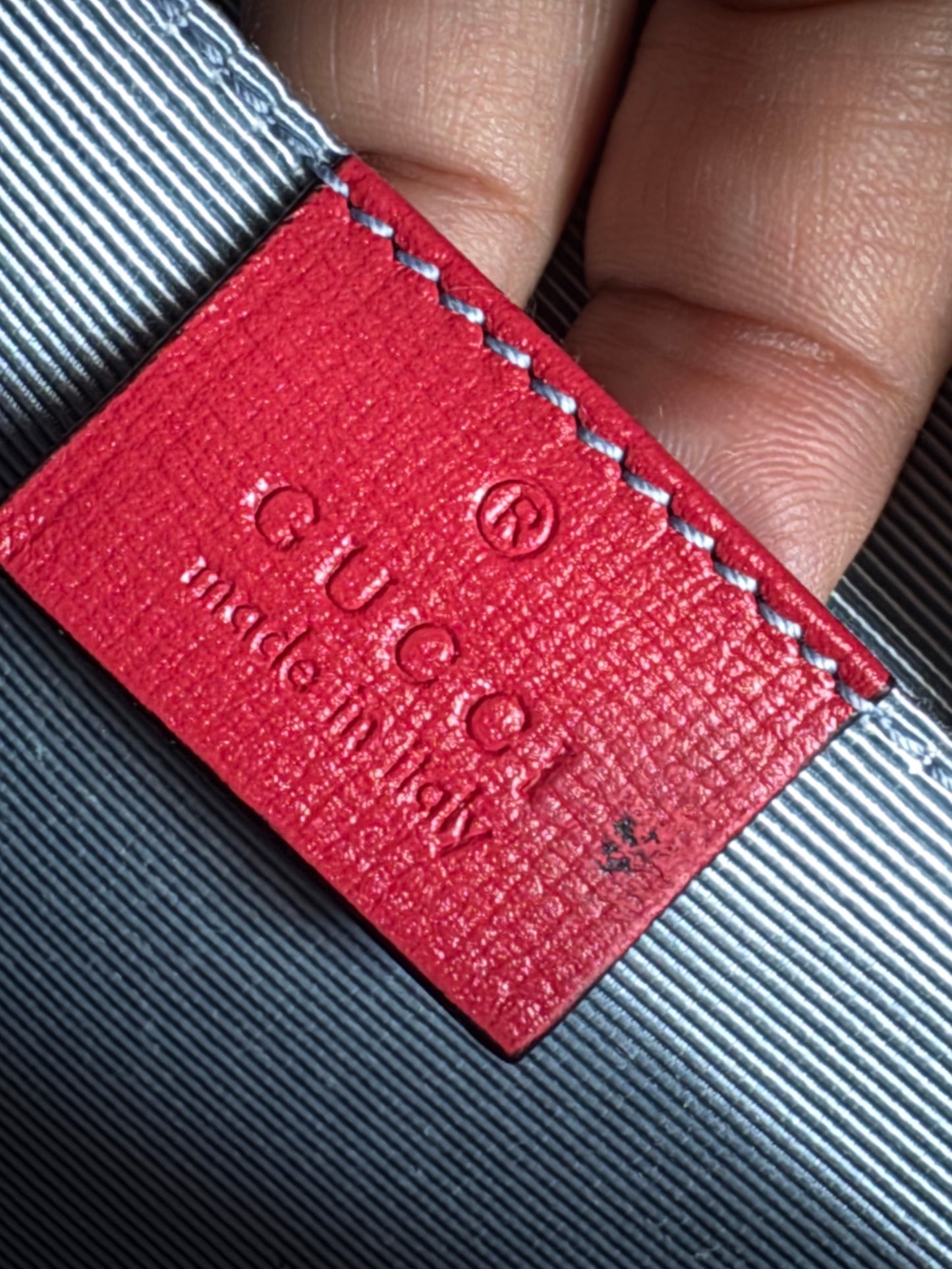 Gucci Horsebit 1955 Raffia Chain Bag in Red