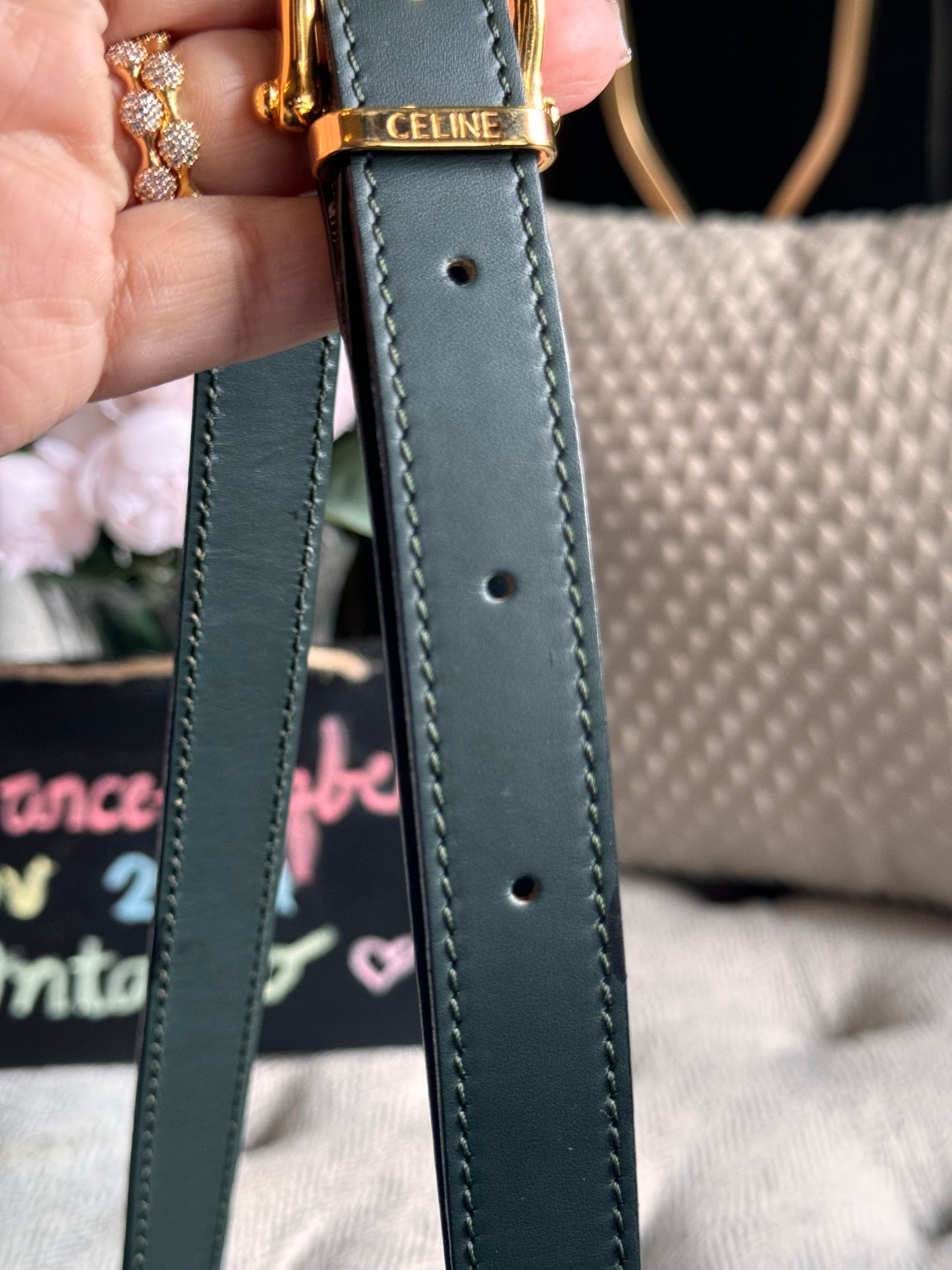 Celine Vintage Camera Bag in Amazone