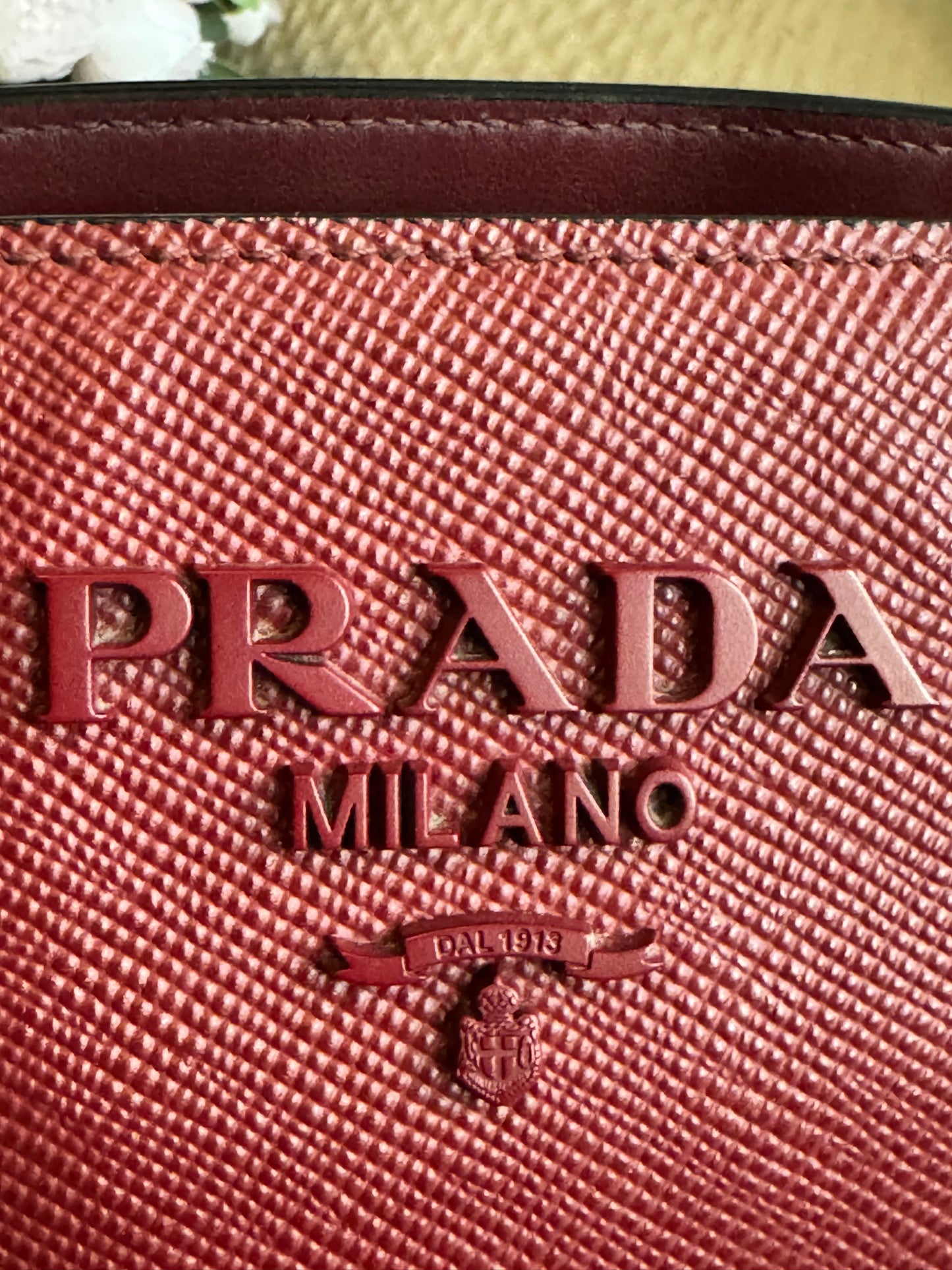 PRADA Saffiano Cuir Small Monochrome Top Handle Tote