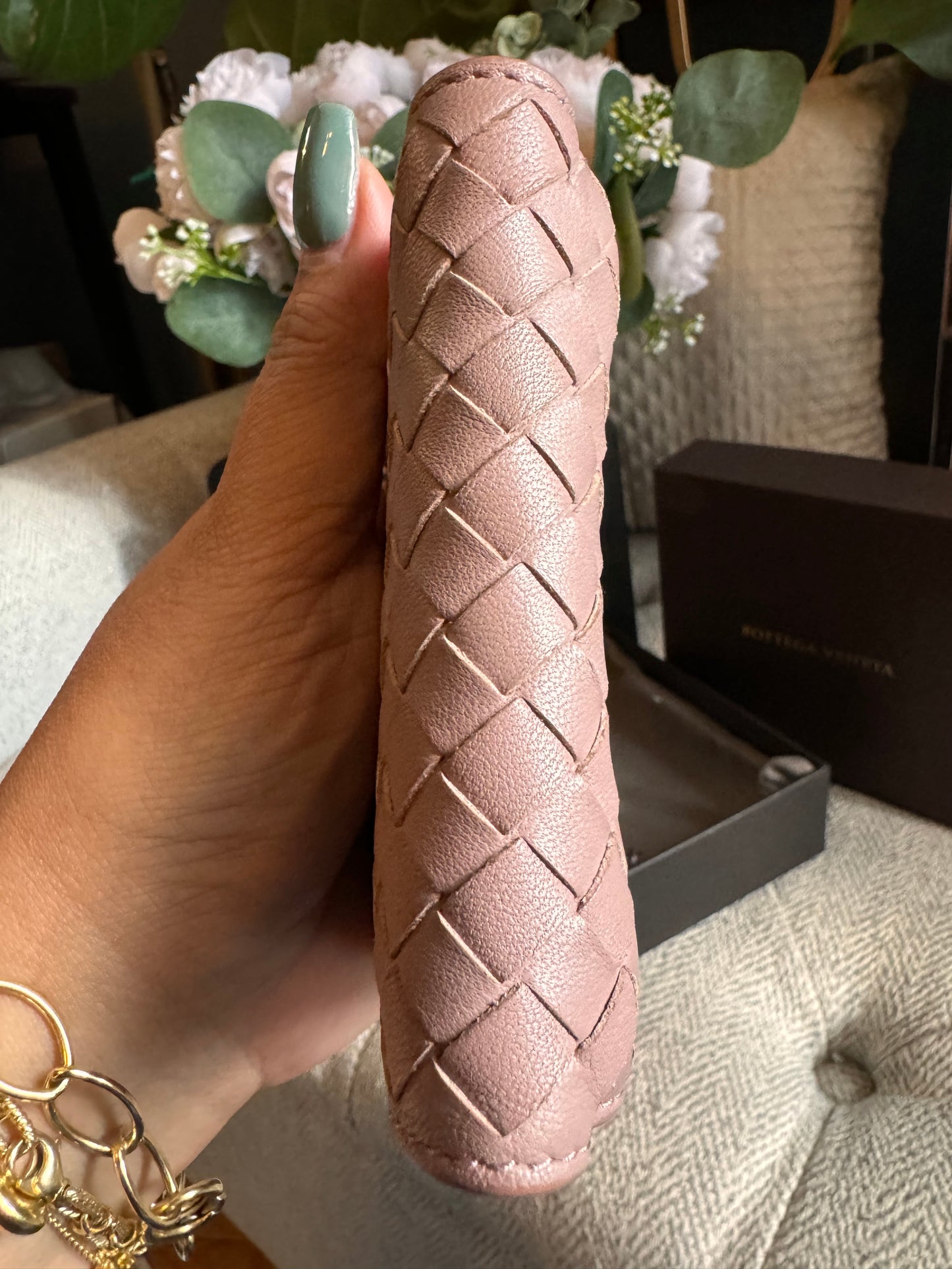 Bottega Veneta Compact Wallet in blush
