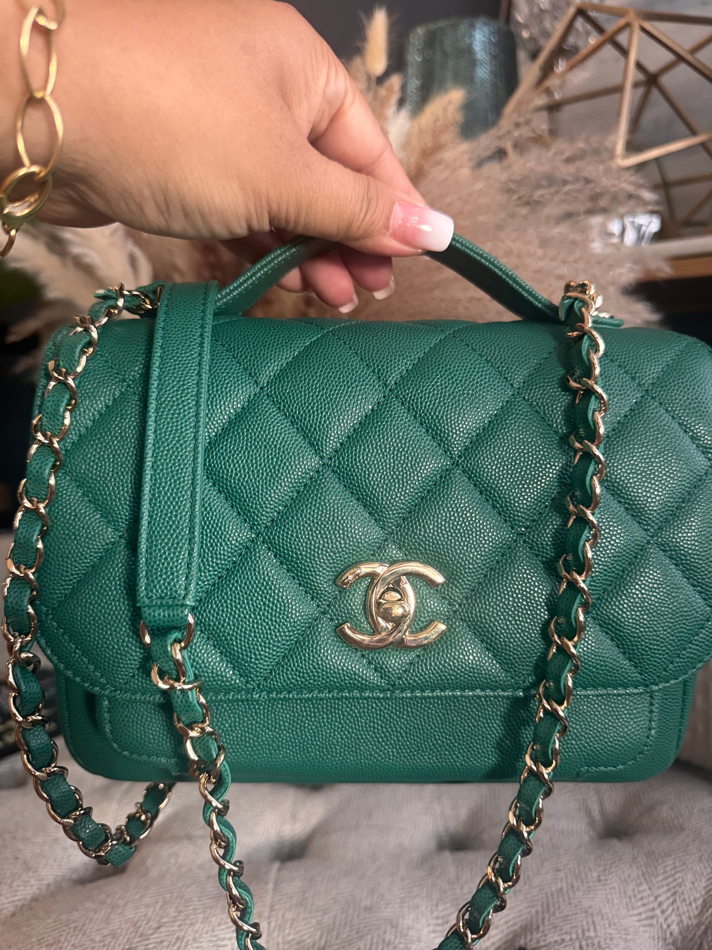 Chanel Business Affinity in gorgeous Green Caviar