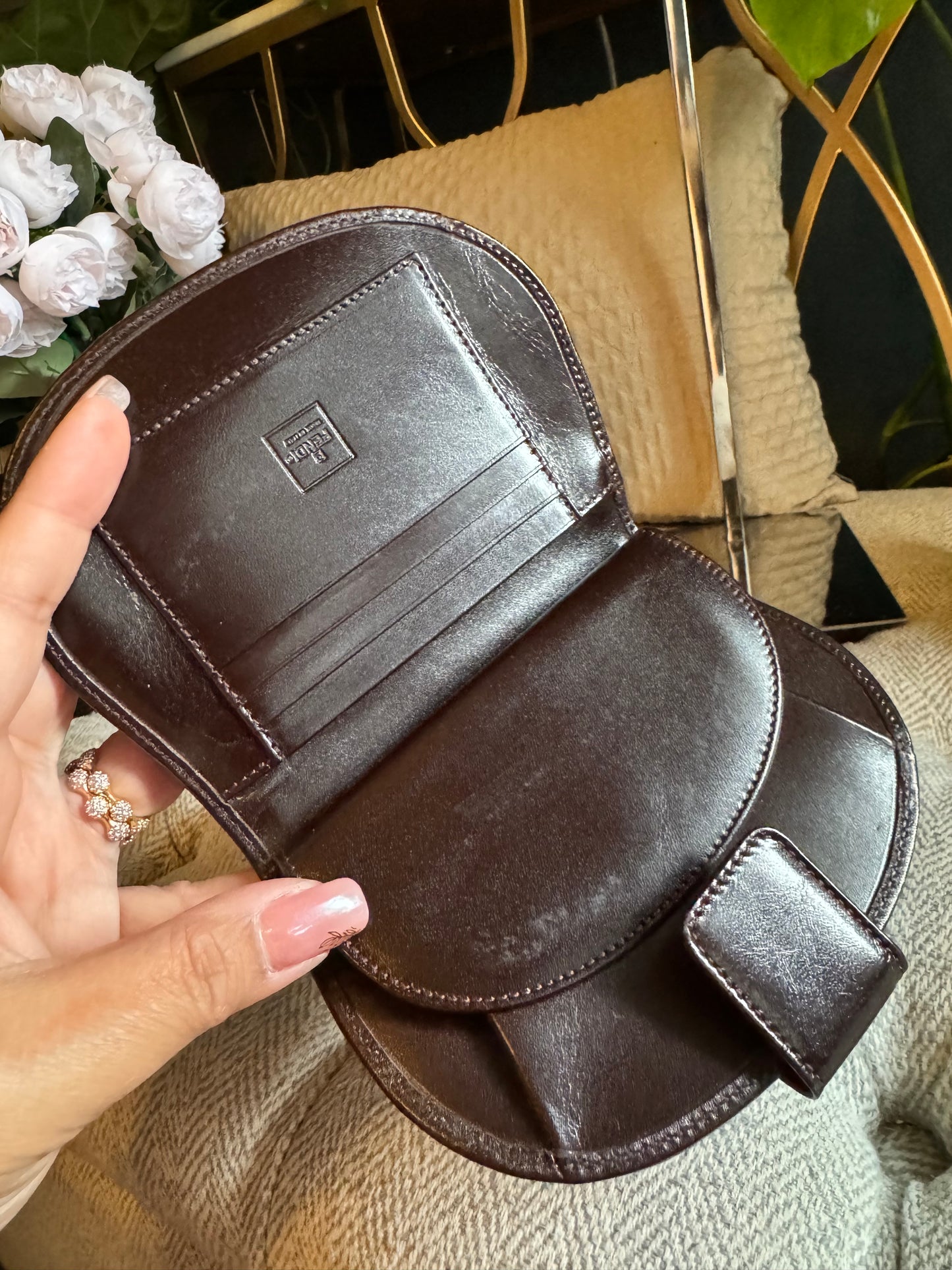 Fendi Zucca halfmoon wallet
