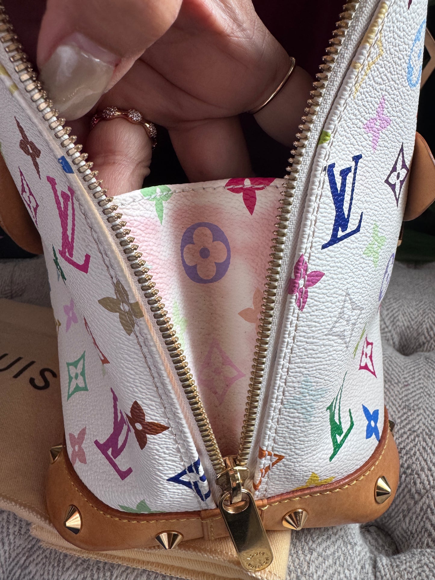 Louis Vuitton Vintage Alma PM in Multicolor Blanc