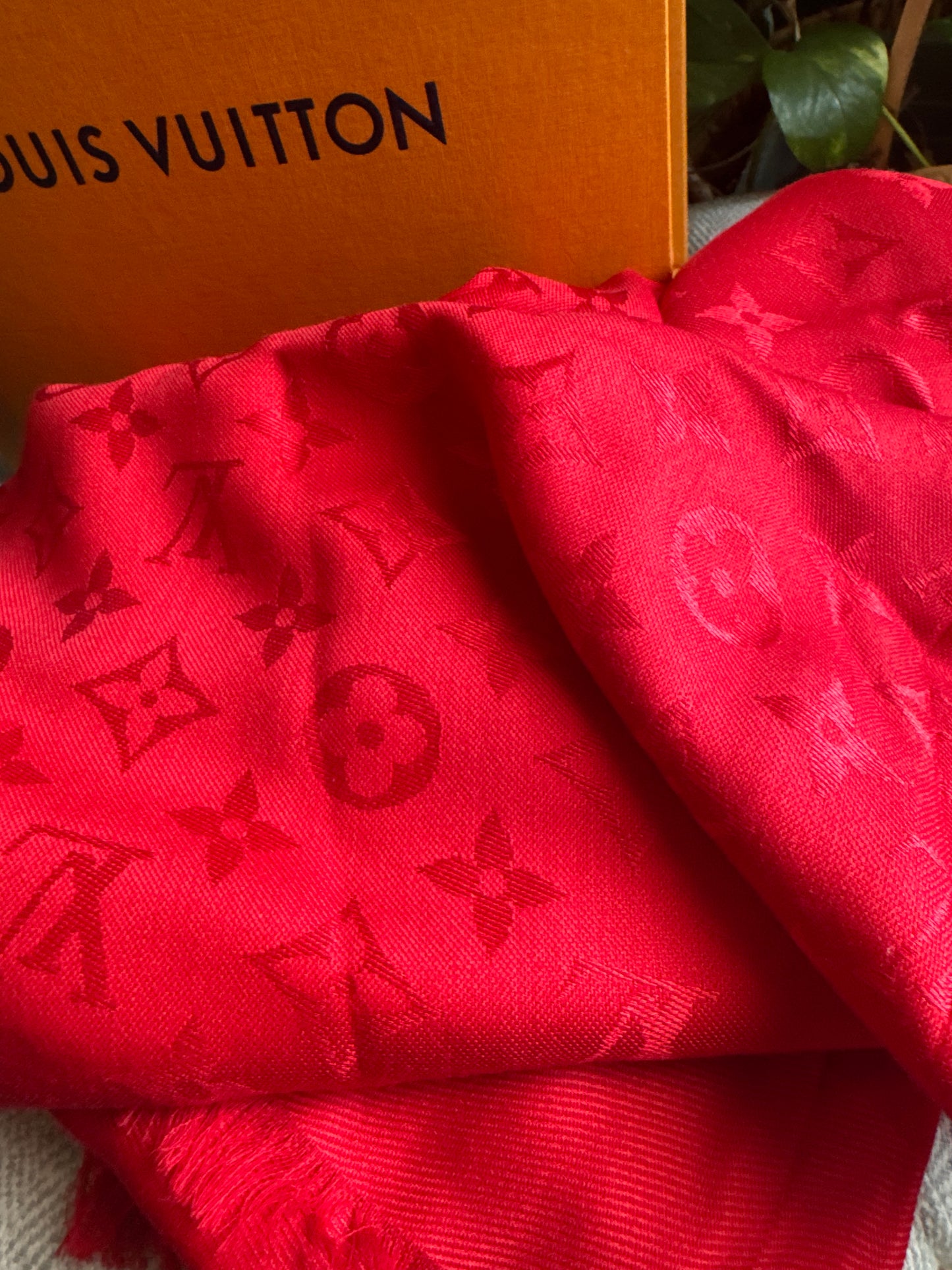 Louis Vuitton Red Monogram Stole