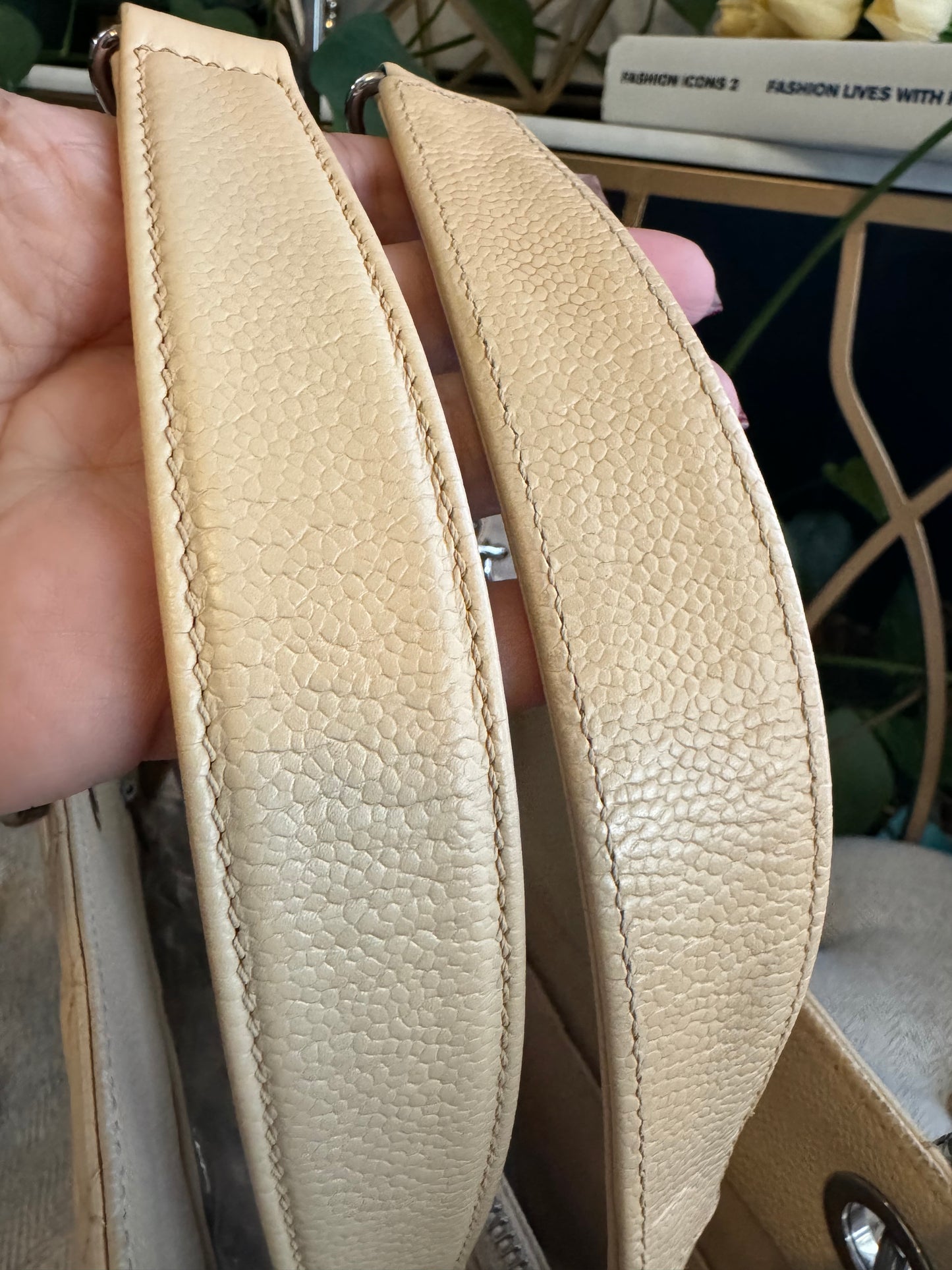 Chanel Beige Caviar GST with Silver Hardware