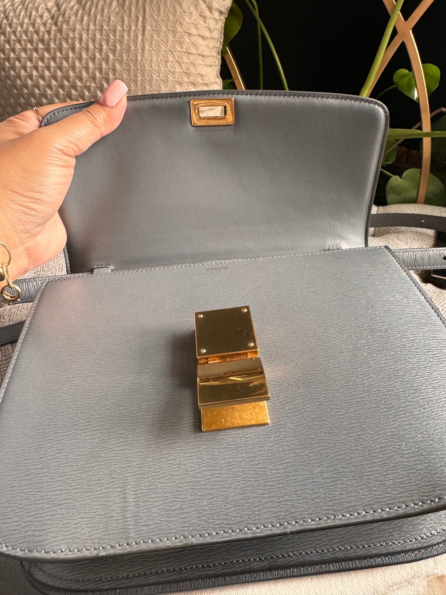 Celine Medium Box Bag in Grey