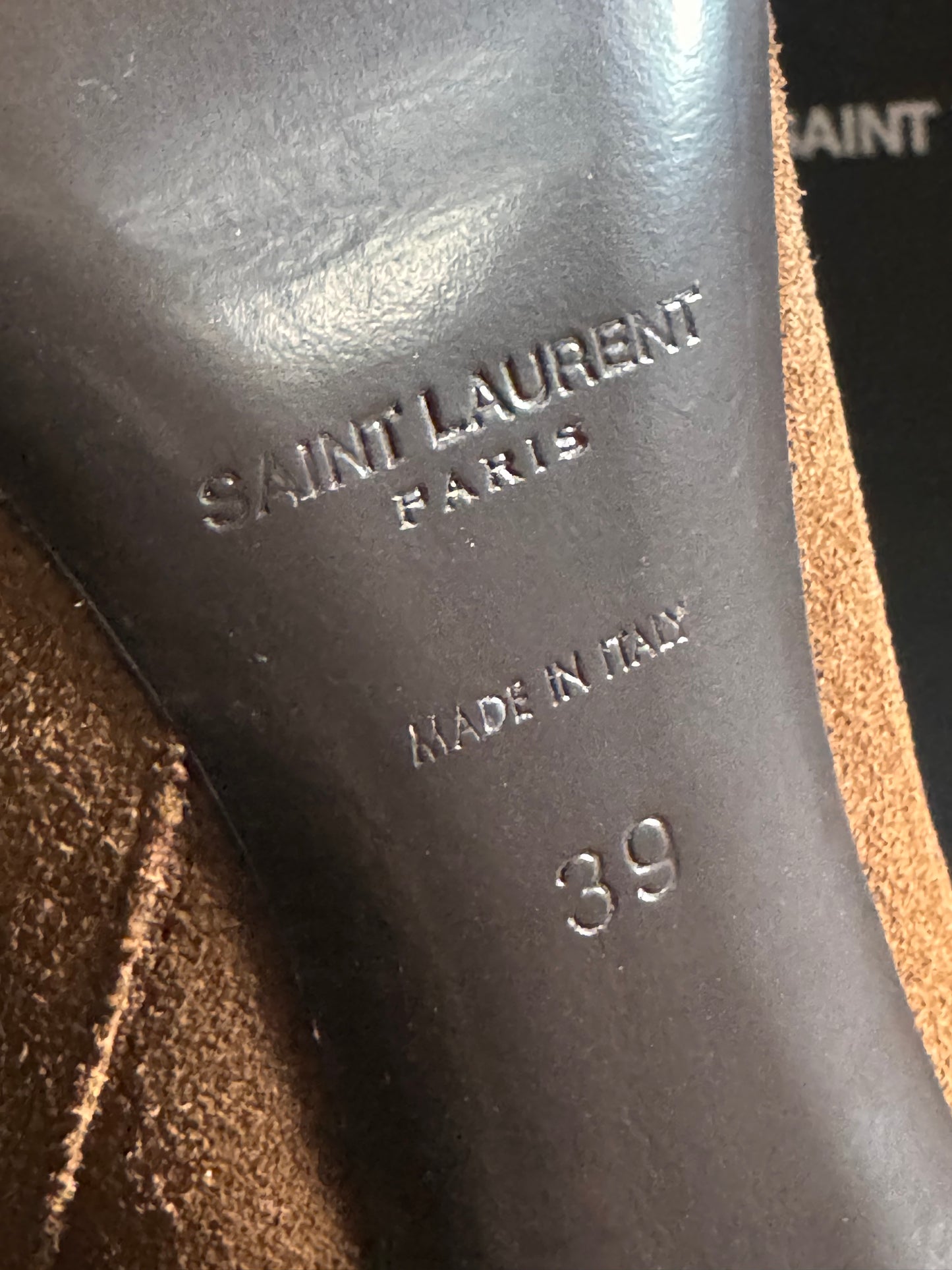 YSL Suede Heeled boots