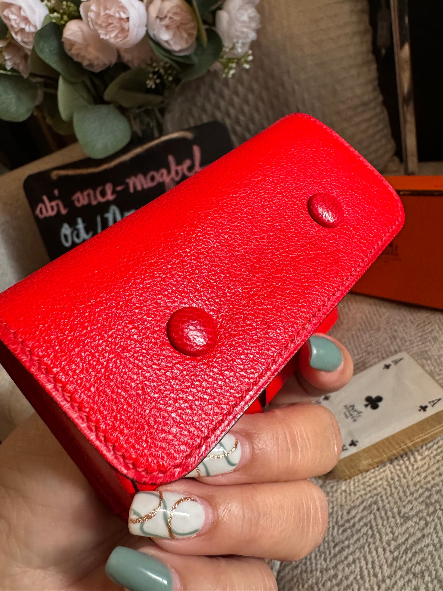 Hermes vintage playing cards with leather case