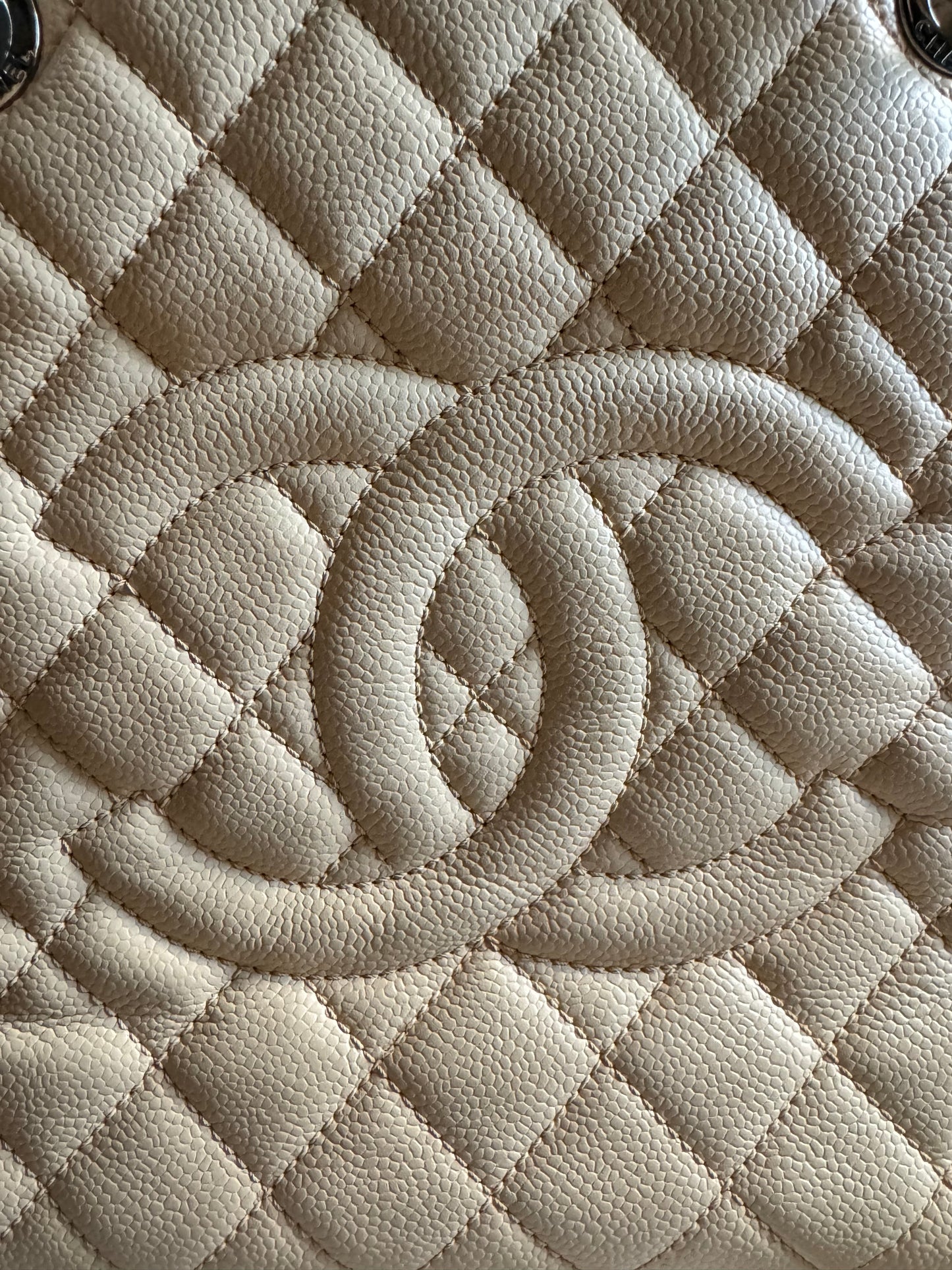 Chanel Beige Caviar GST with Silver Hardware