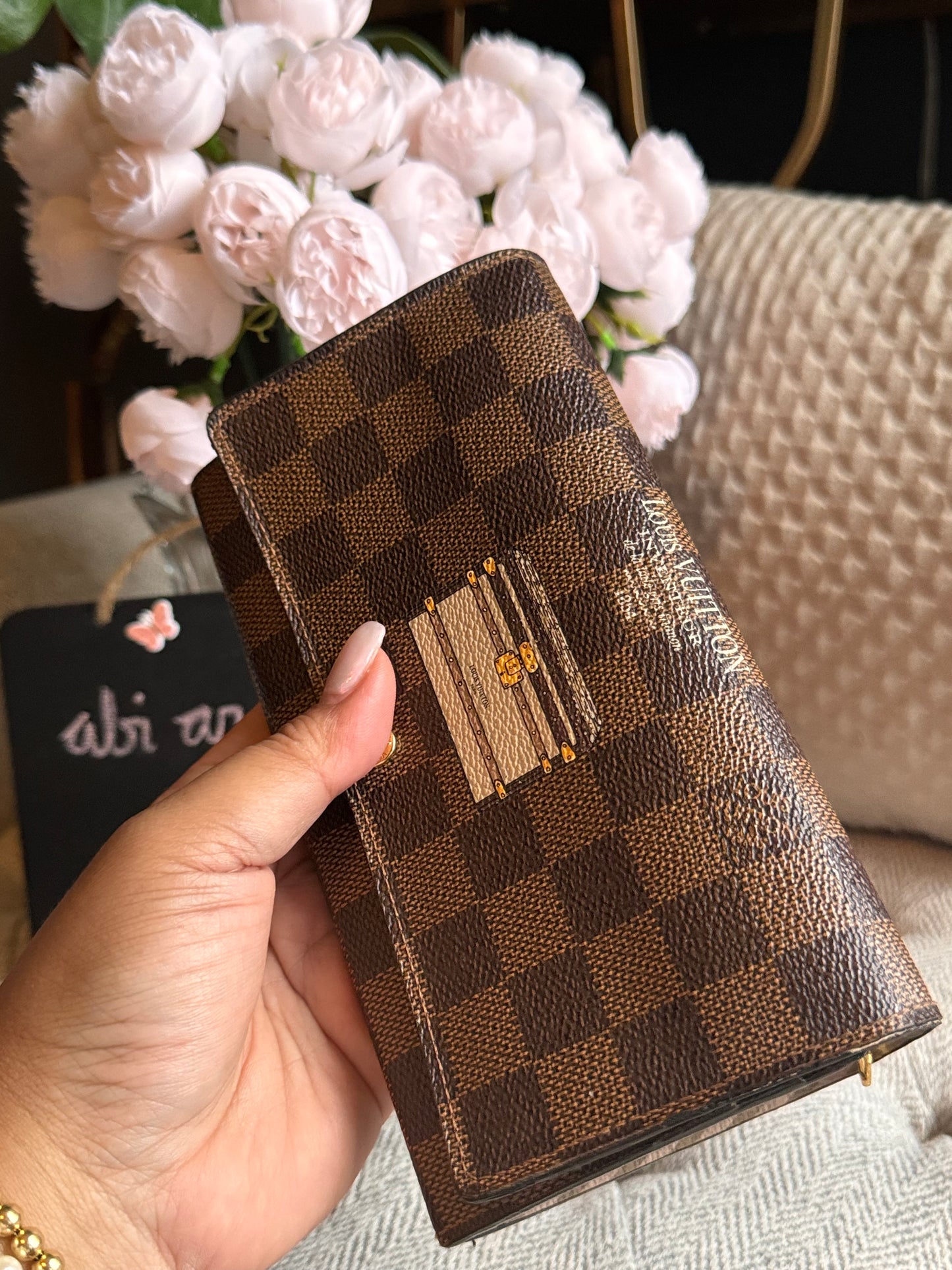 Louis Vuitton Damier Ebene Trunks and Locks Sarah Wallet