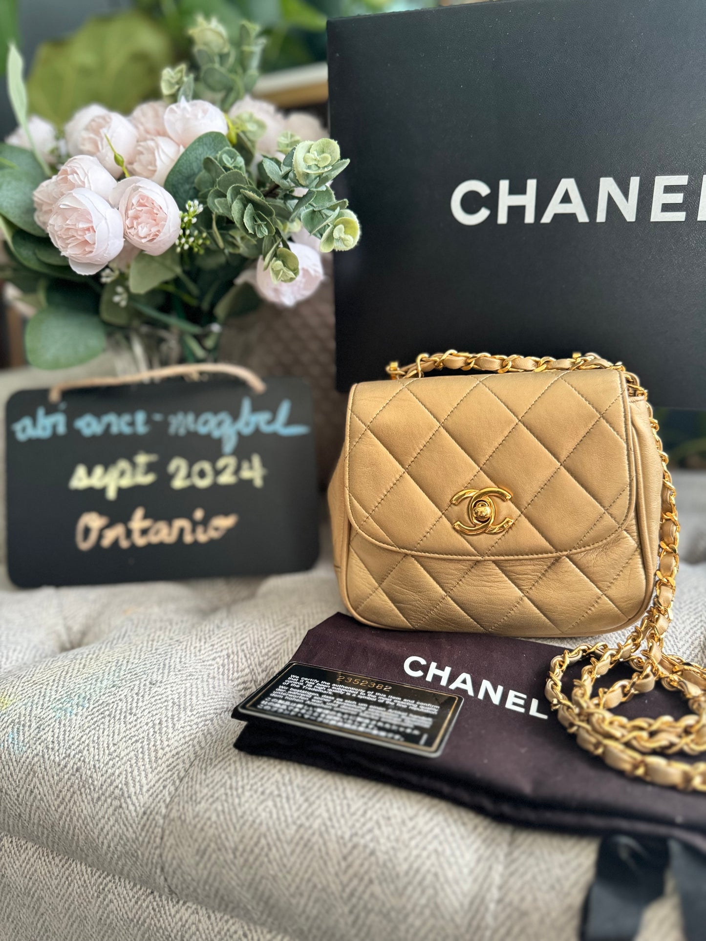Chanel Metallic Lambskin Quilted Mini Flap Gold