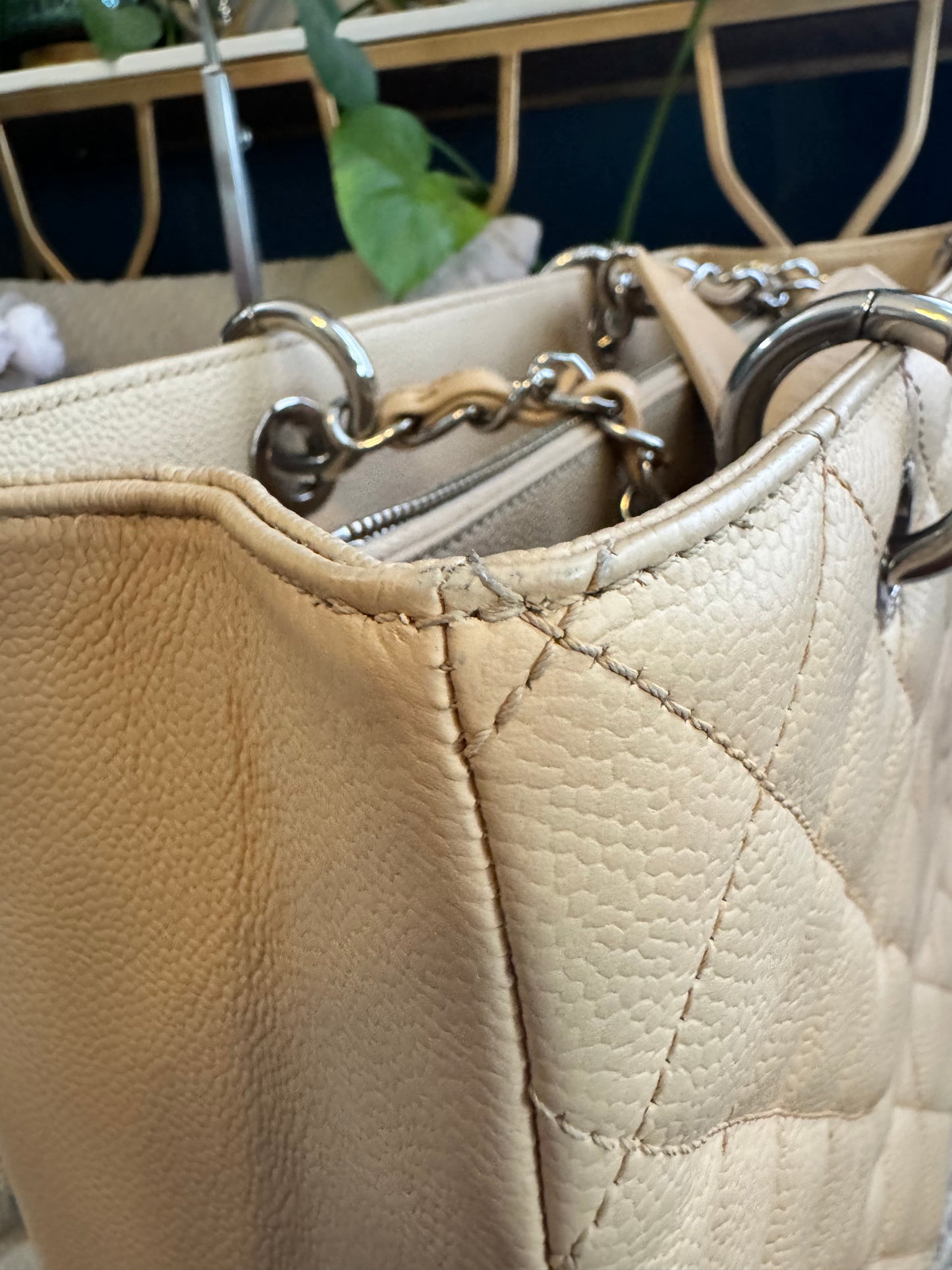 Chanel Beige Caviar GST with Silver Hardware