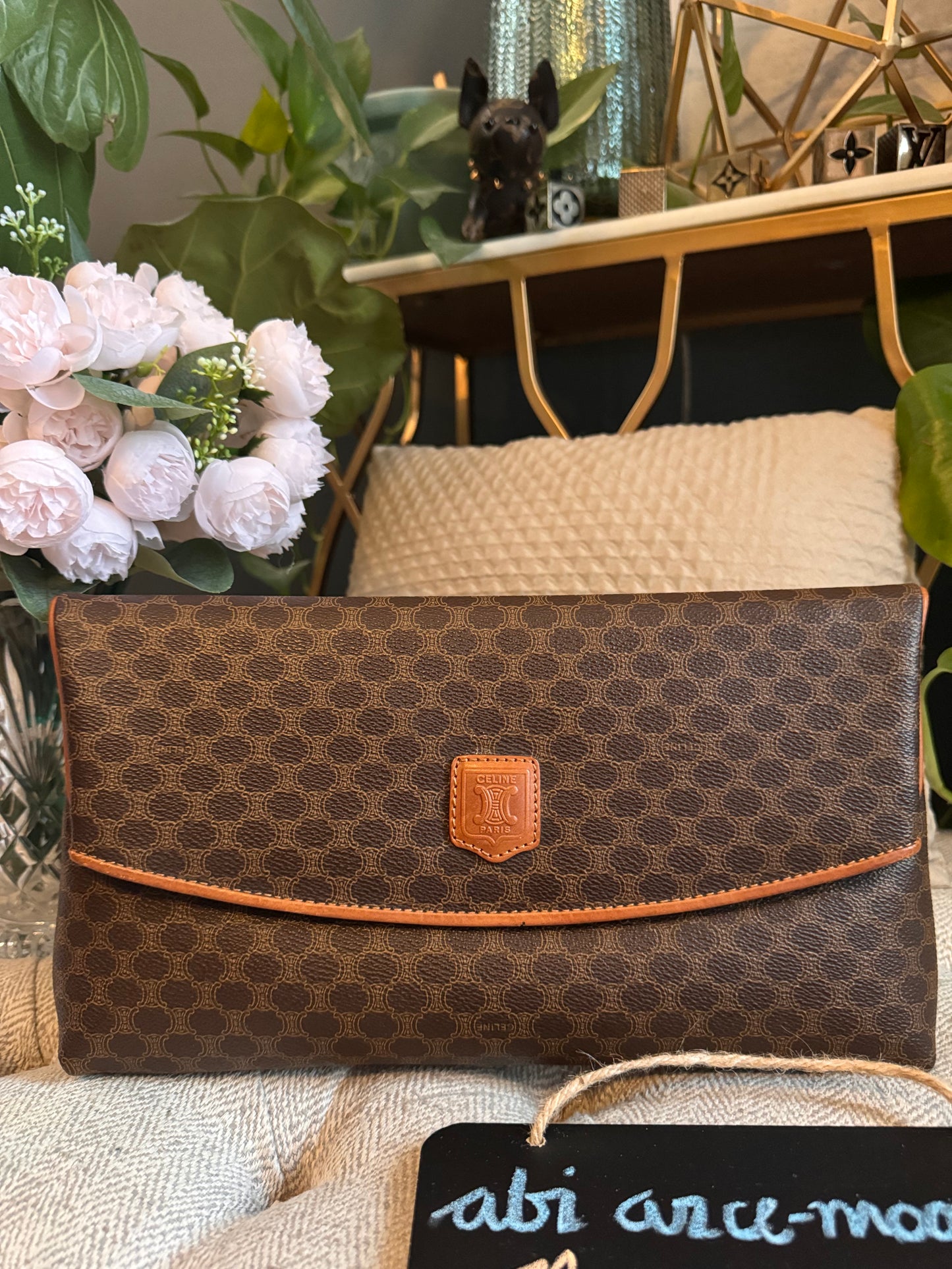 Celine Vintage Macadam Foldover Clutch