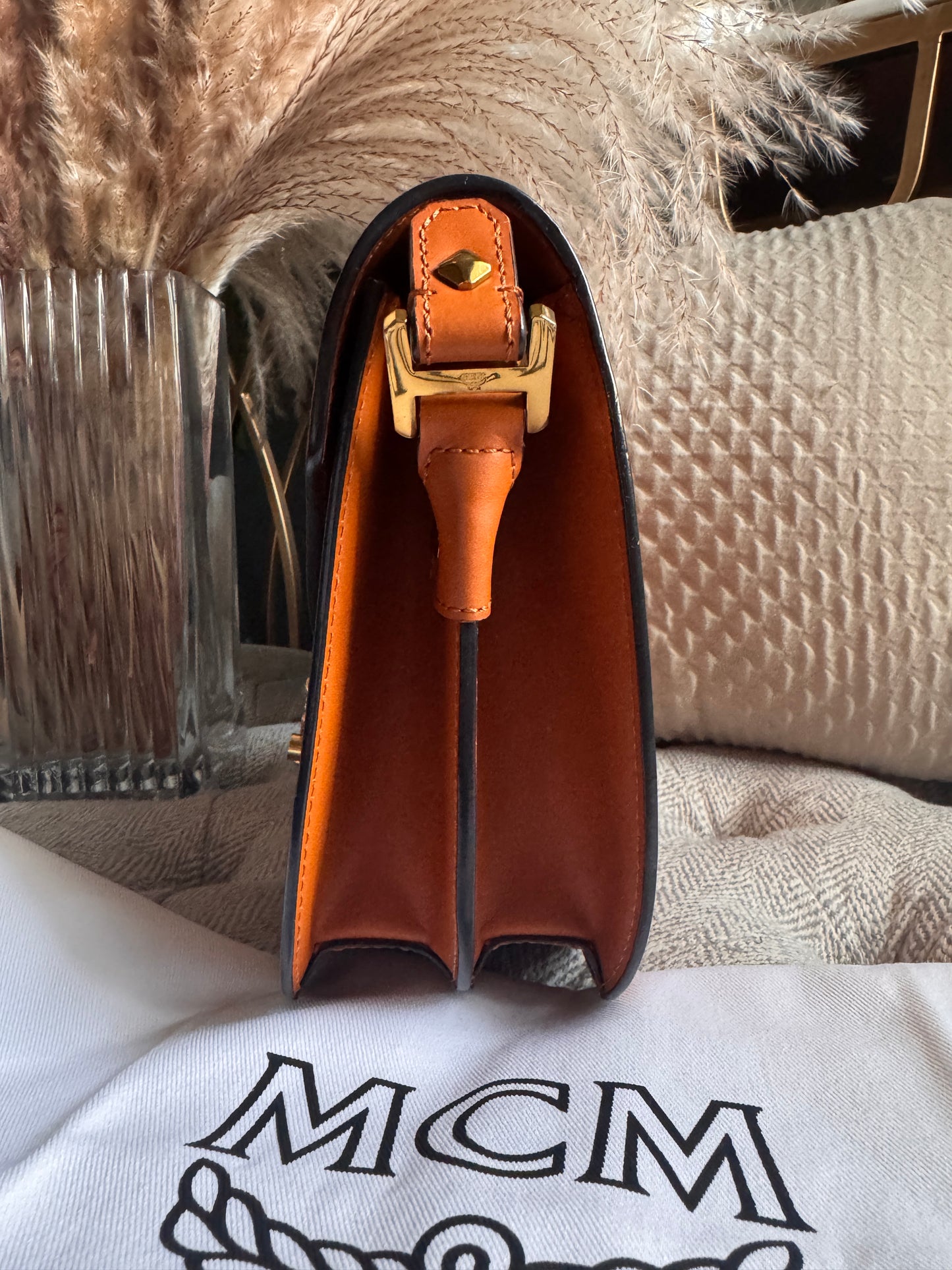 MCM Calfskin Patricia Leather Crossbody