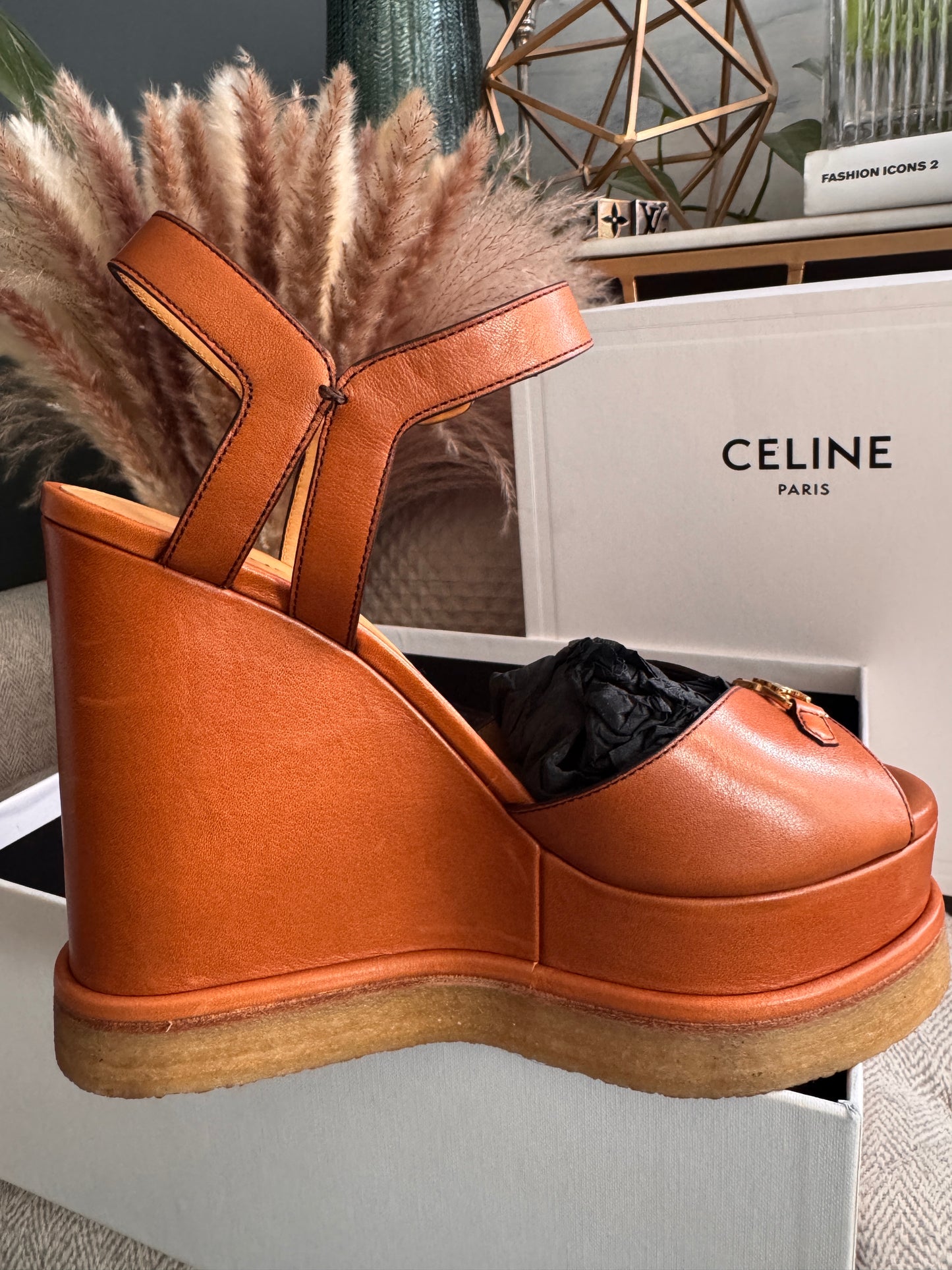 Celine Platform Leather Wedges
