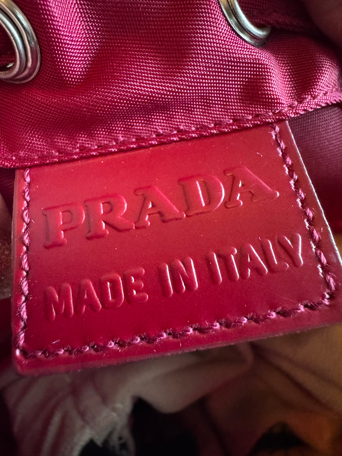 Prada Drawstring Nylon Bucket Pouch
