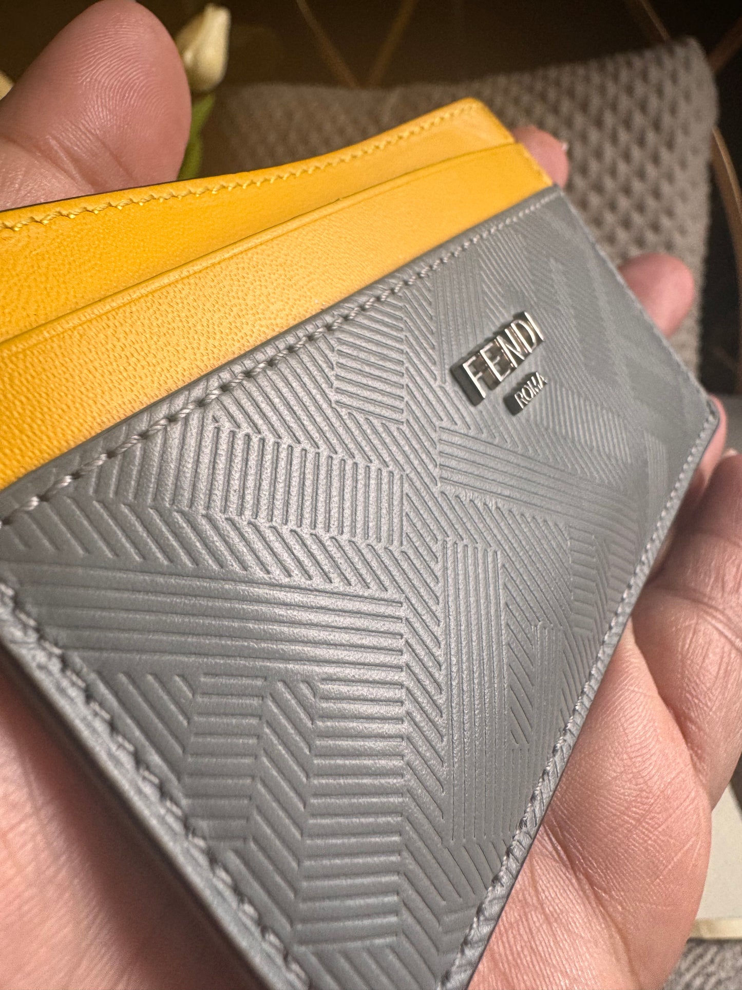 Fendi Logo Cardholder in Leather