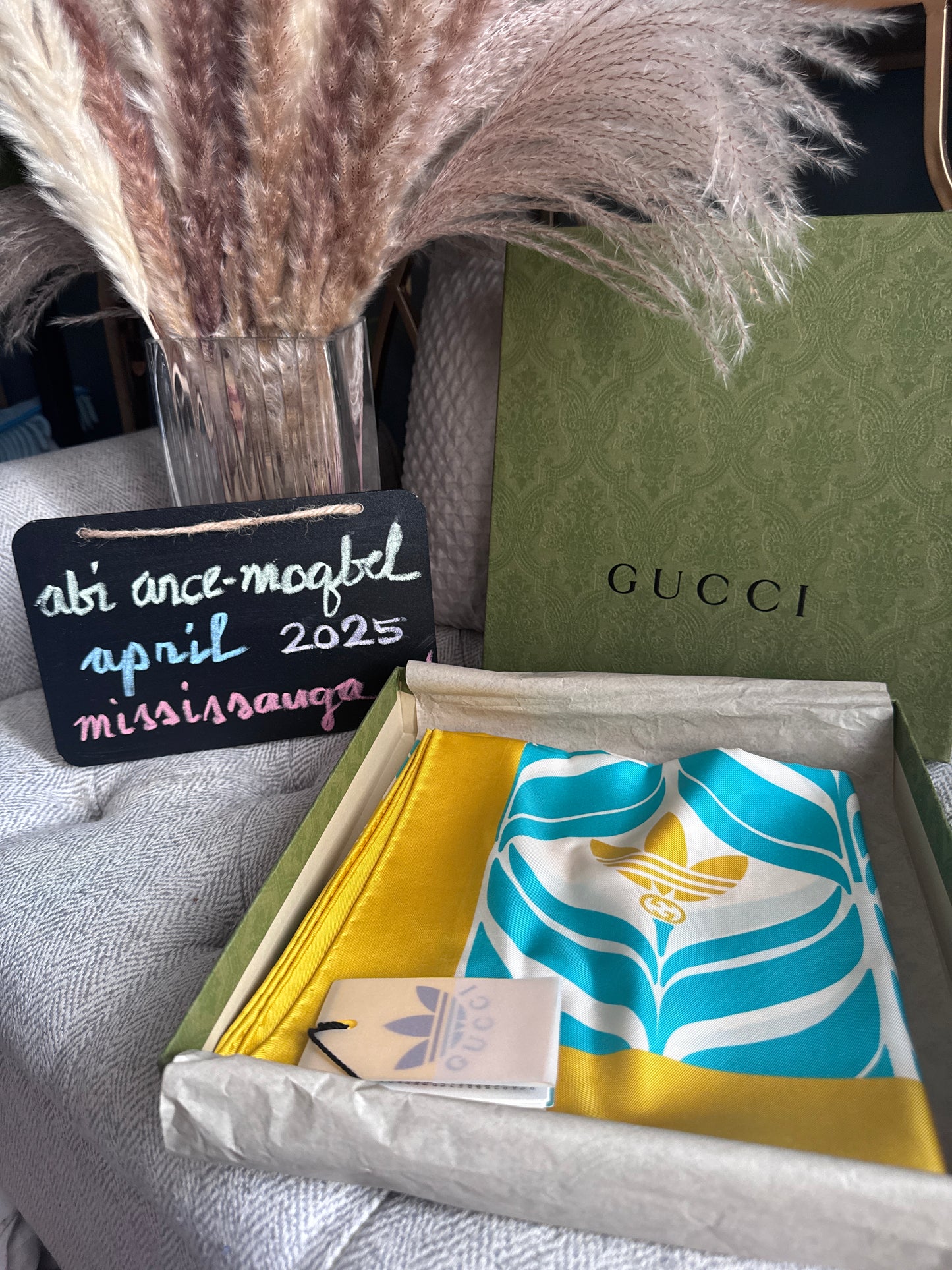 Gucci-Adidaa Collab Silk Scarf-Brand New in box