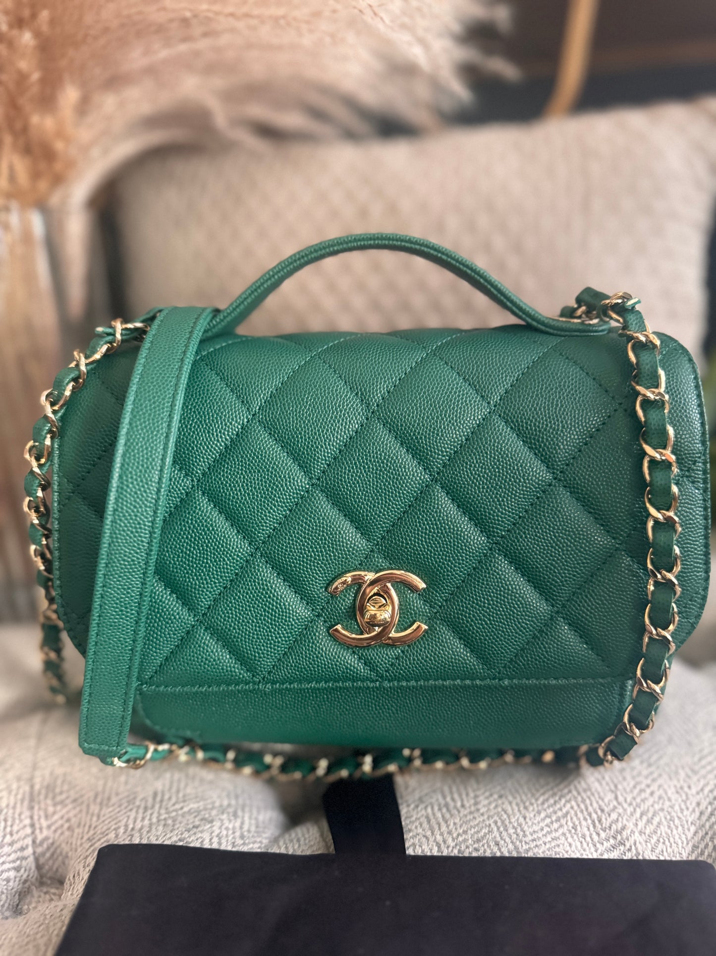 Chanel Business Affinity in gorgeous Green Caviar