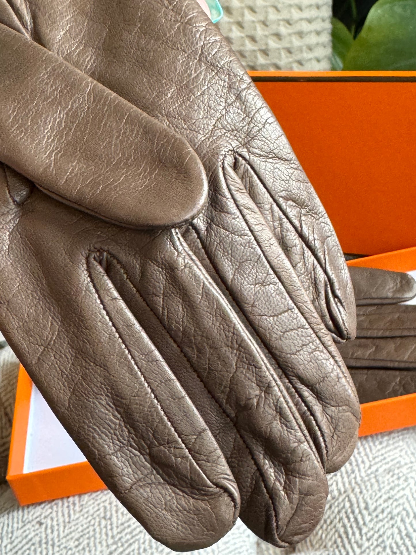Hermes Fantaisie Leather Gloves