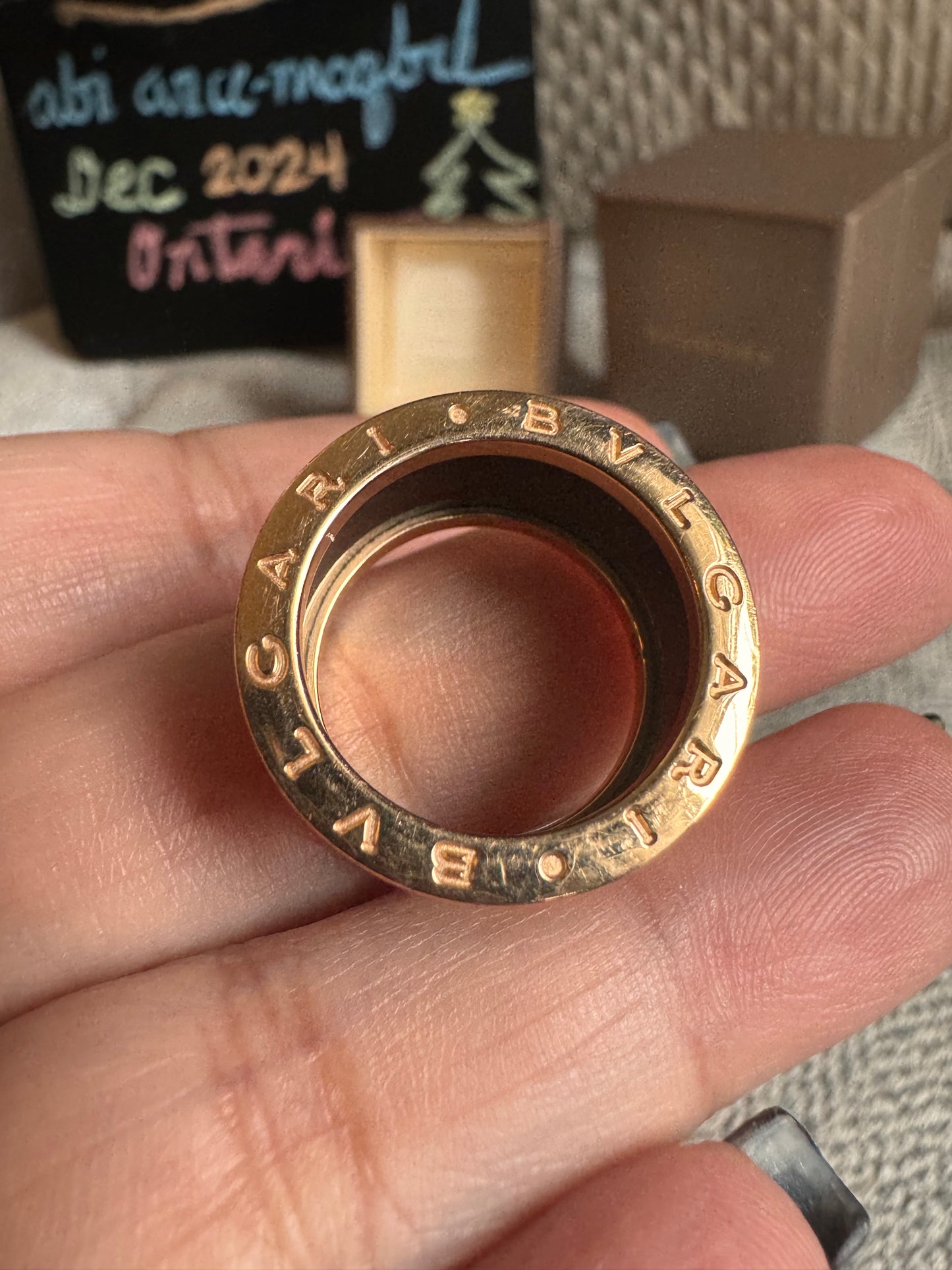 Bulgari B Zero 1 Ring in Rose Gold and Black Ceramic