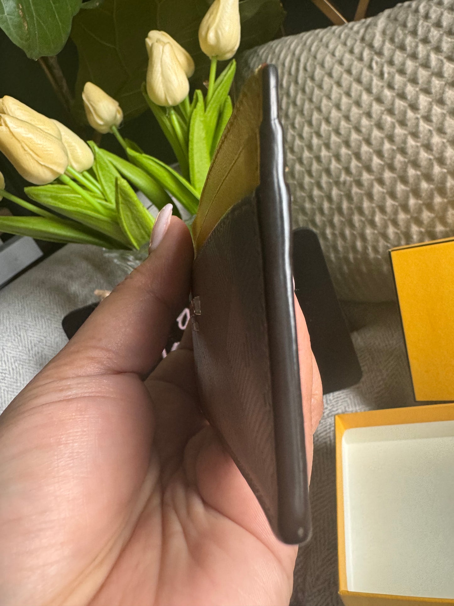 Fendi Logo Cardholder in Leather