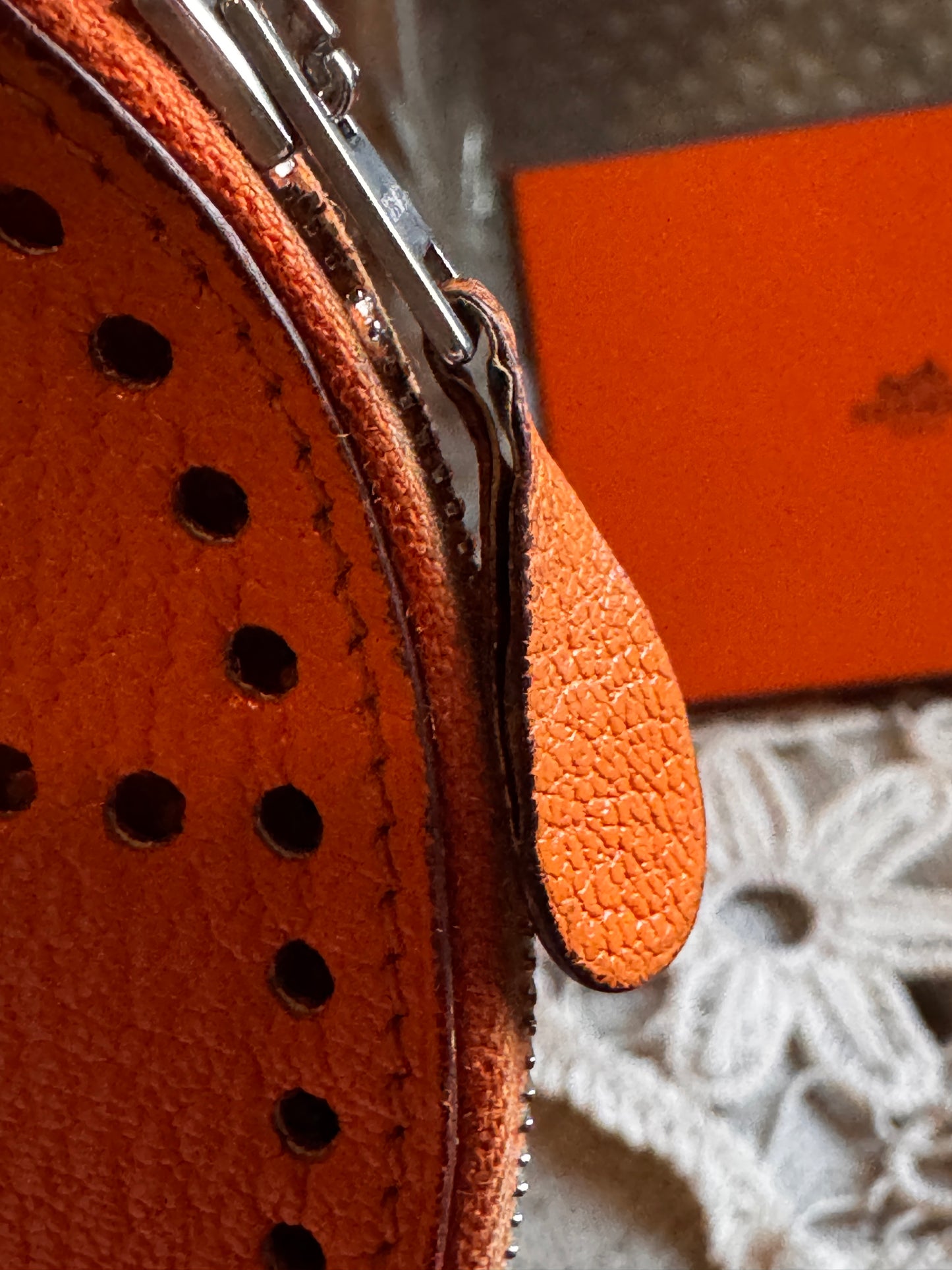 Hermès Orange Chèvre Mysore Coin Purse