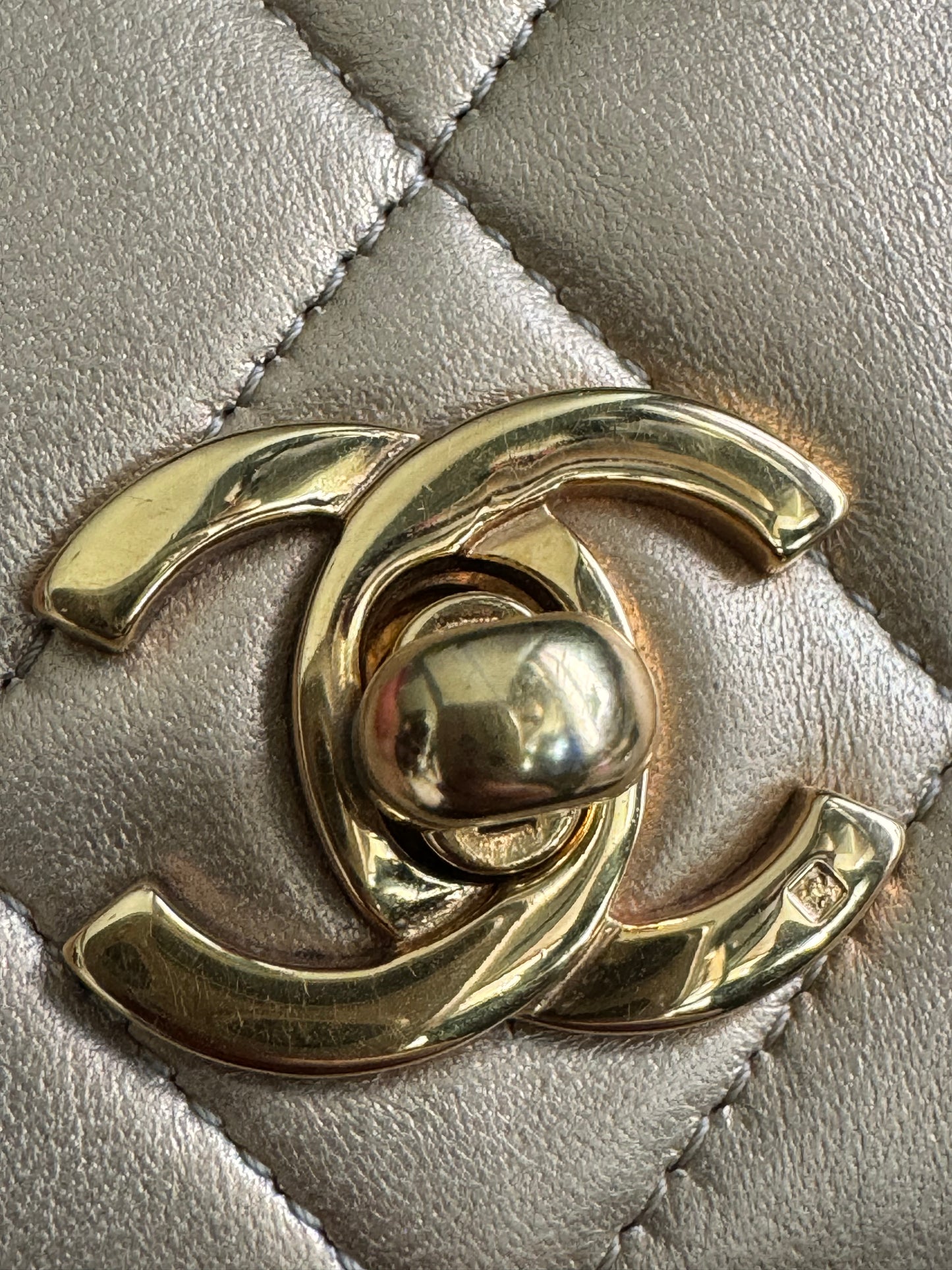 Chanel Metallic Lambskin Quilted Mini Flap Gold