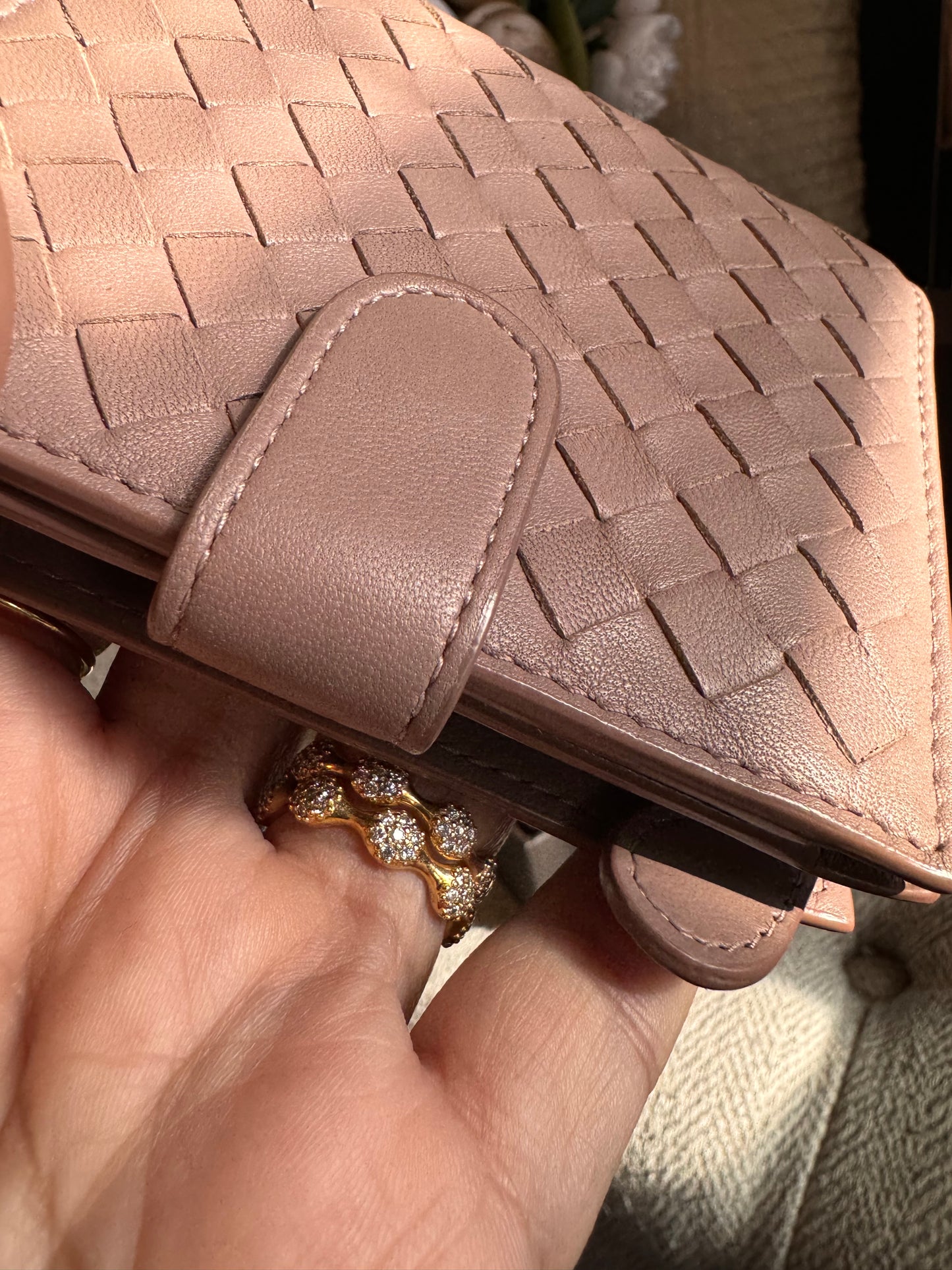 Bottega Veneta Compact Wallet in blush