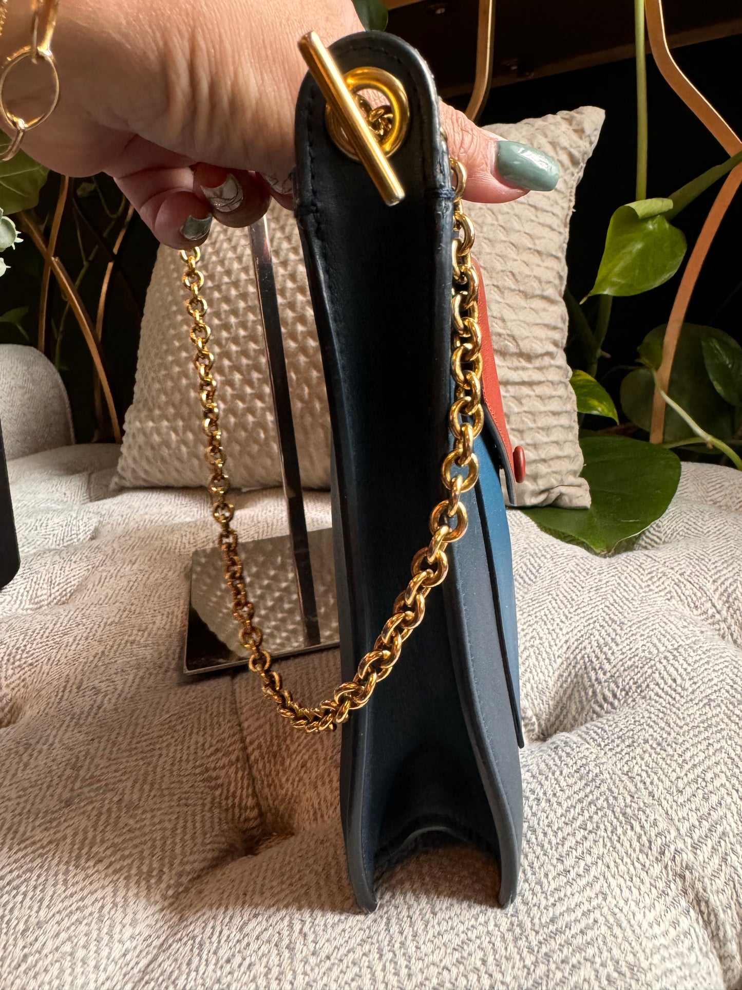 Celine Tricolour Pocket Envelope on Chain