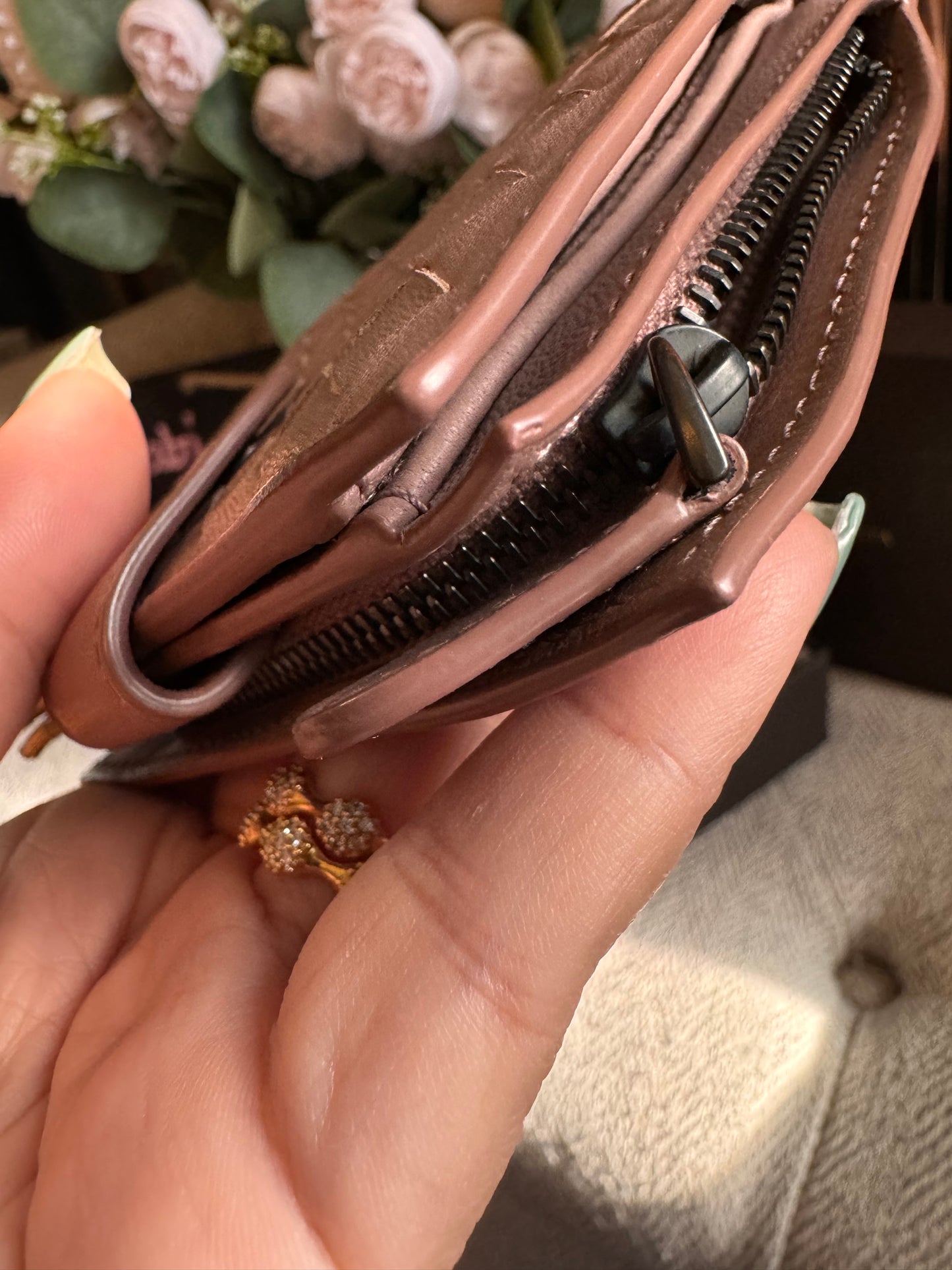 Bottega Veneta Compact Wallet in blush