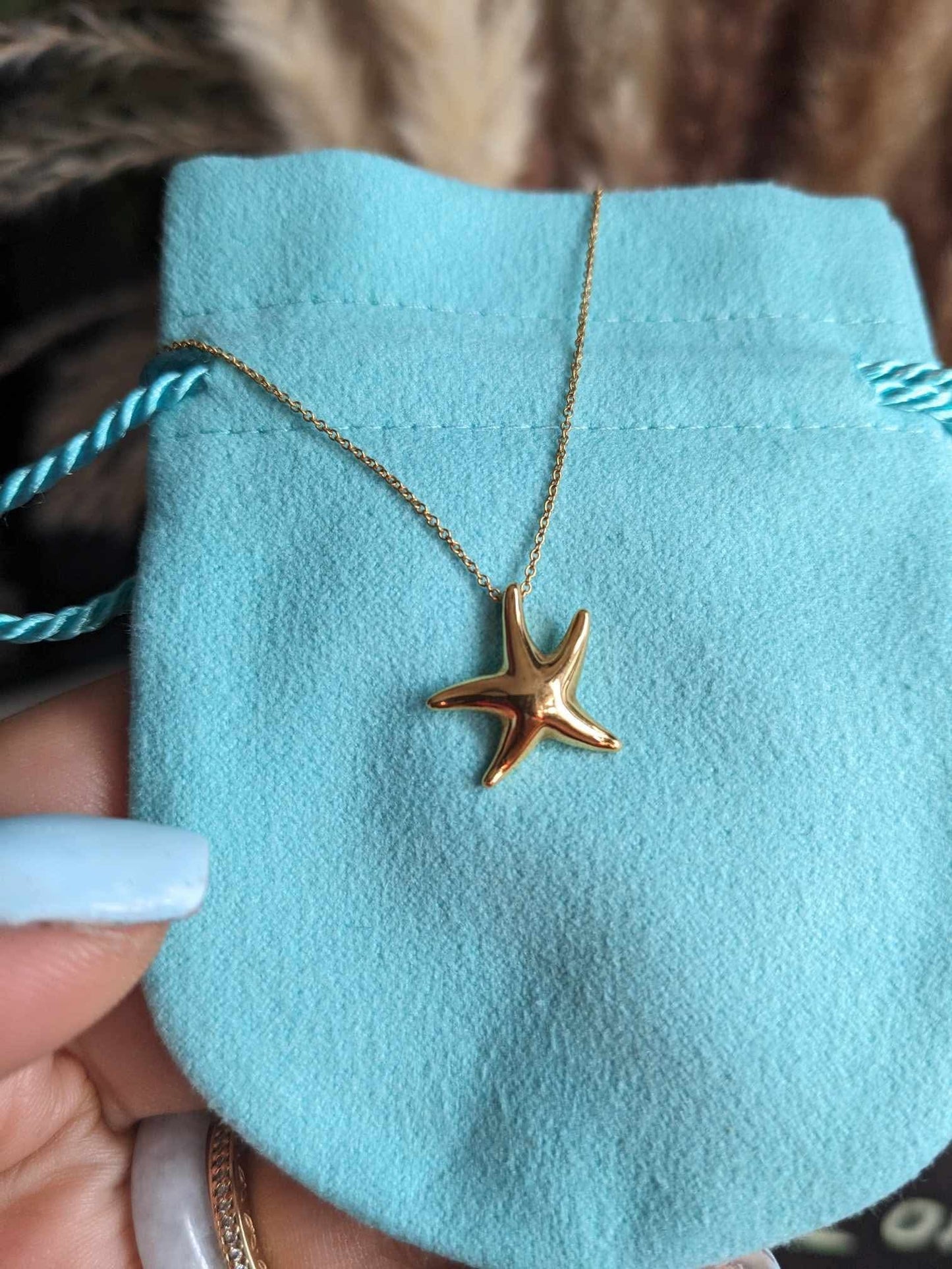 Tiffany 18K Vintage Starfish Necklace