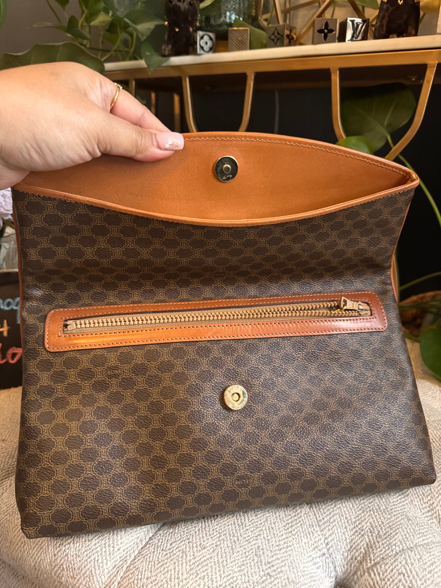 Celine Vintage Macadam Foldover Clutch