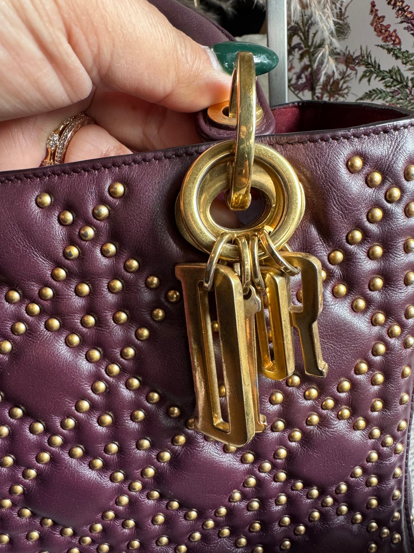 Dior Medium Cannage Studded Lady Dior