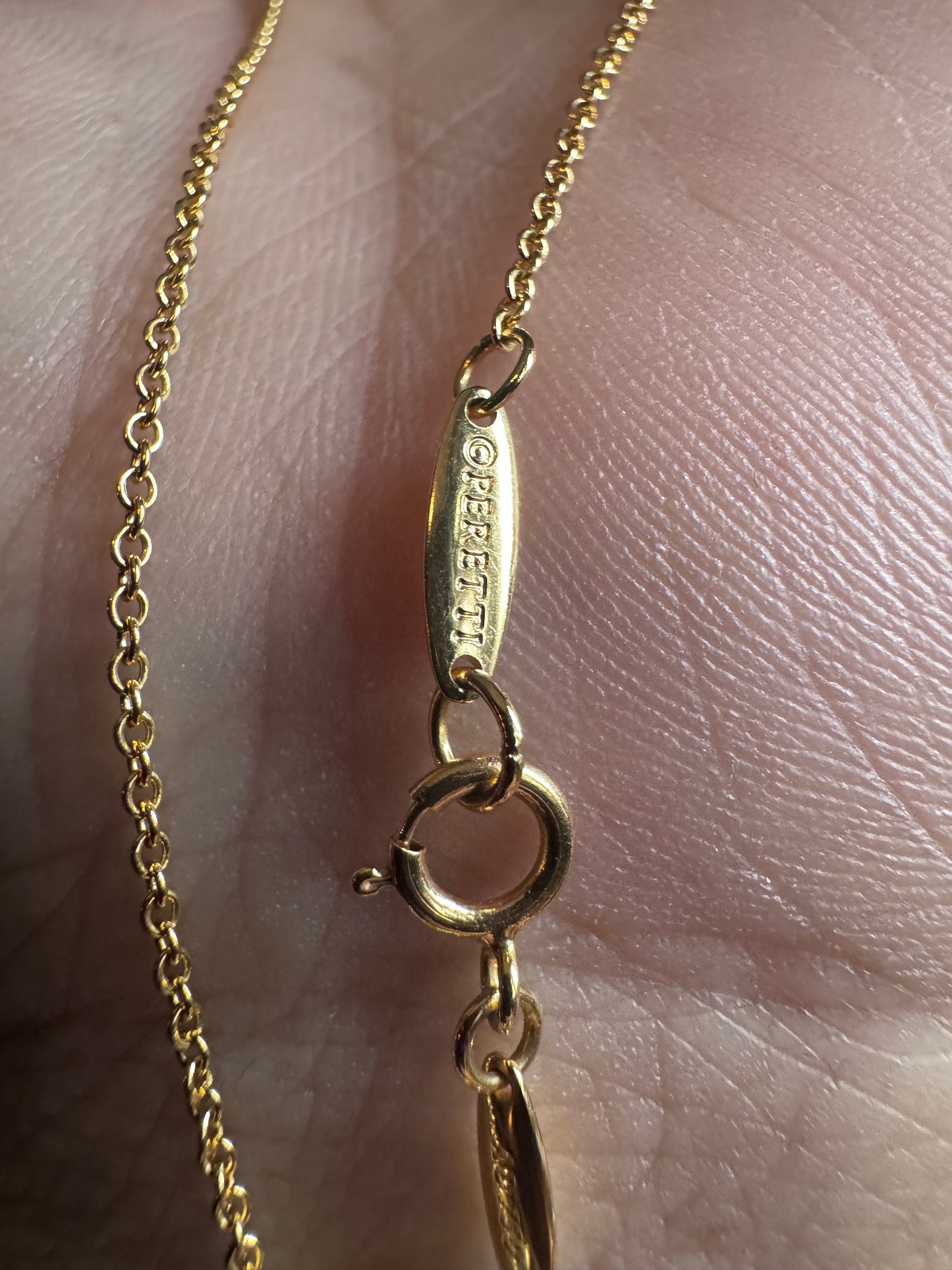 Tiffany&Co 18k Open Heart Necklace with diamonds