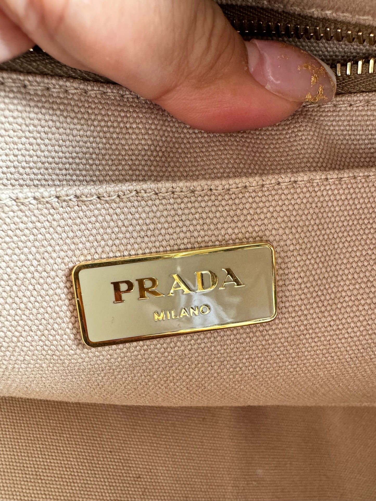 Prada Studded Canapa Tote