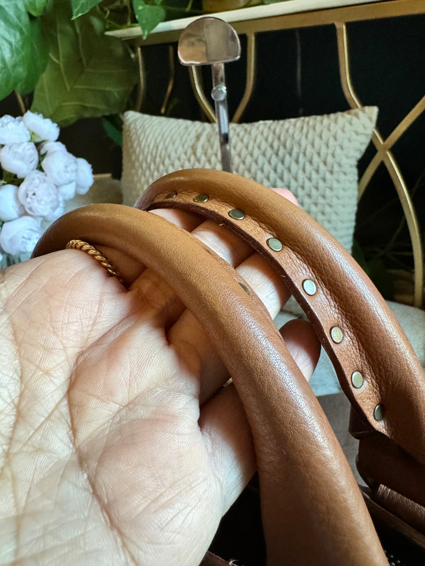 Celine Vintage Studded Leather Tote